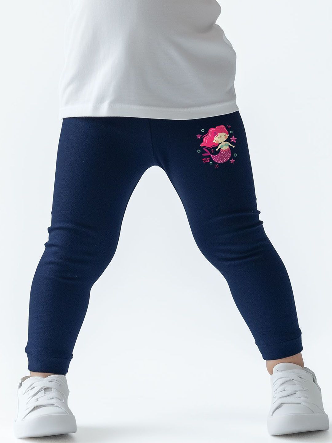 Nauti Nati Infant Girls Printed Mid-Rise Ankle-Length Cotton Leggings