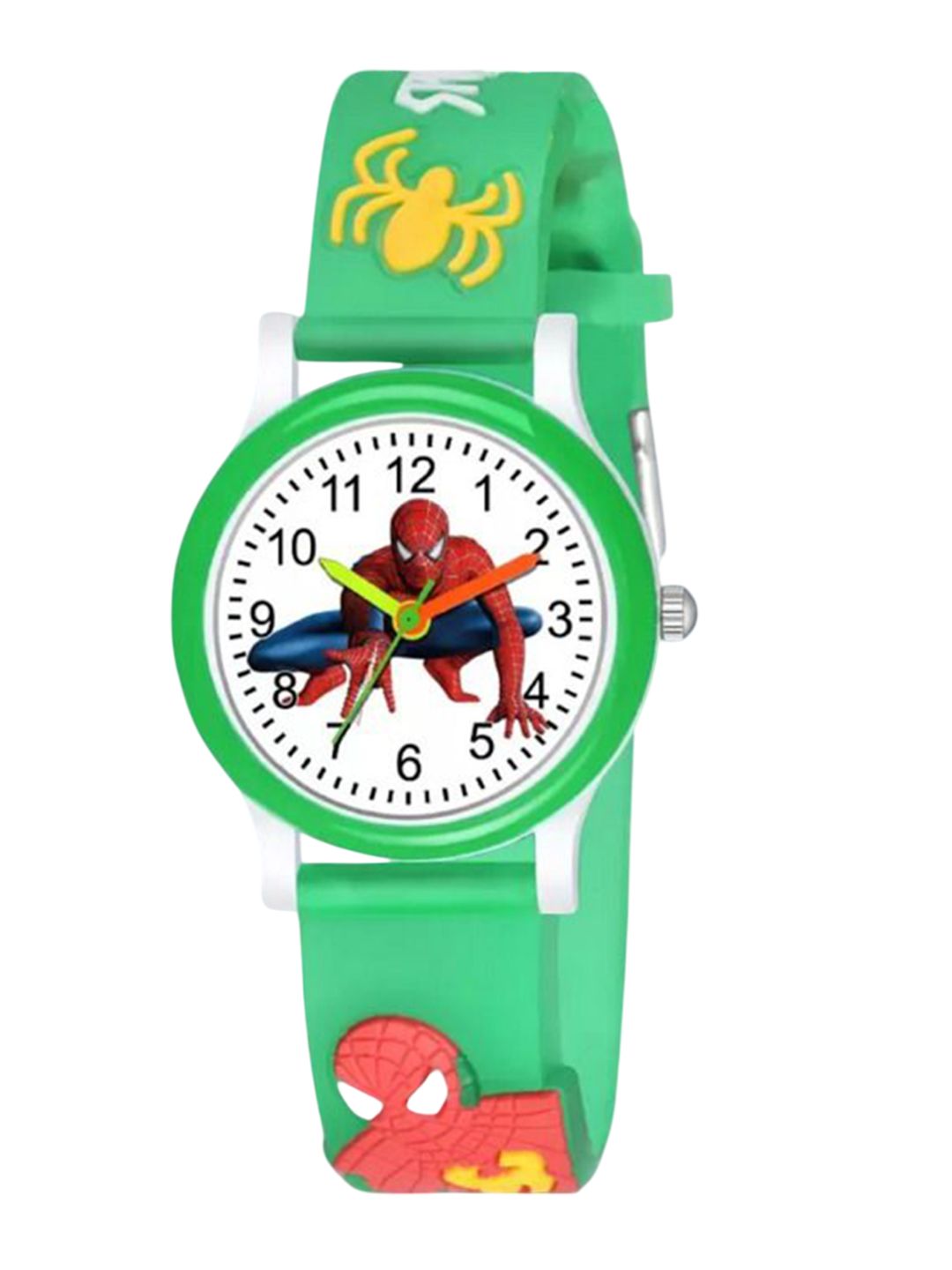 SELLORIA Kids Round Dial & Bracelet Style Straps Analogue Watch Green_Spydrmn