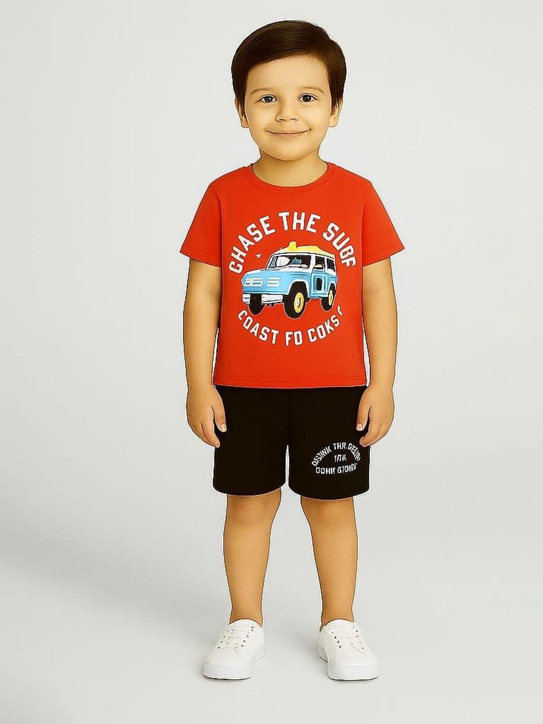 BAESD Boys Printed Short Sleeves Pure Cotton T-shirt With Shorts
