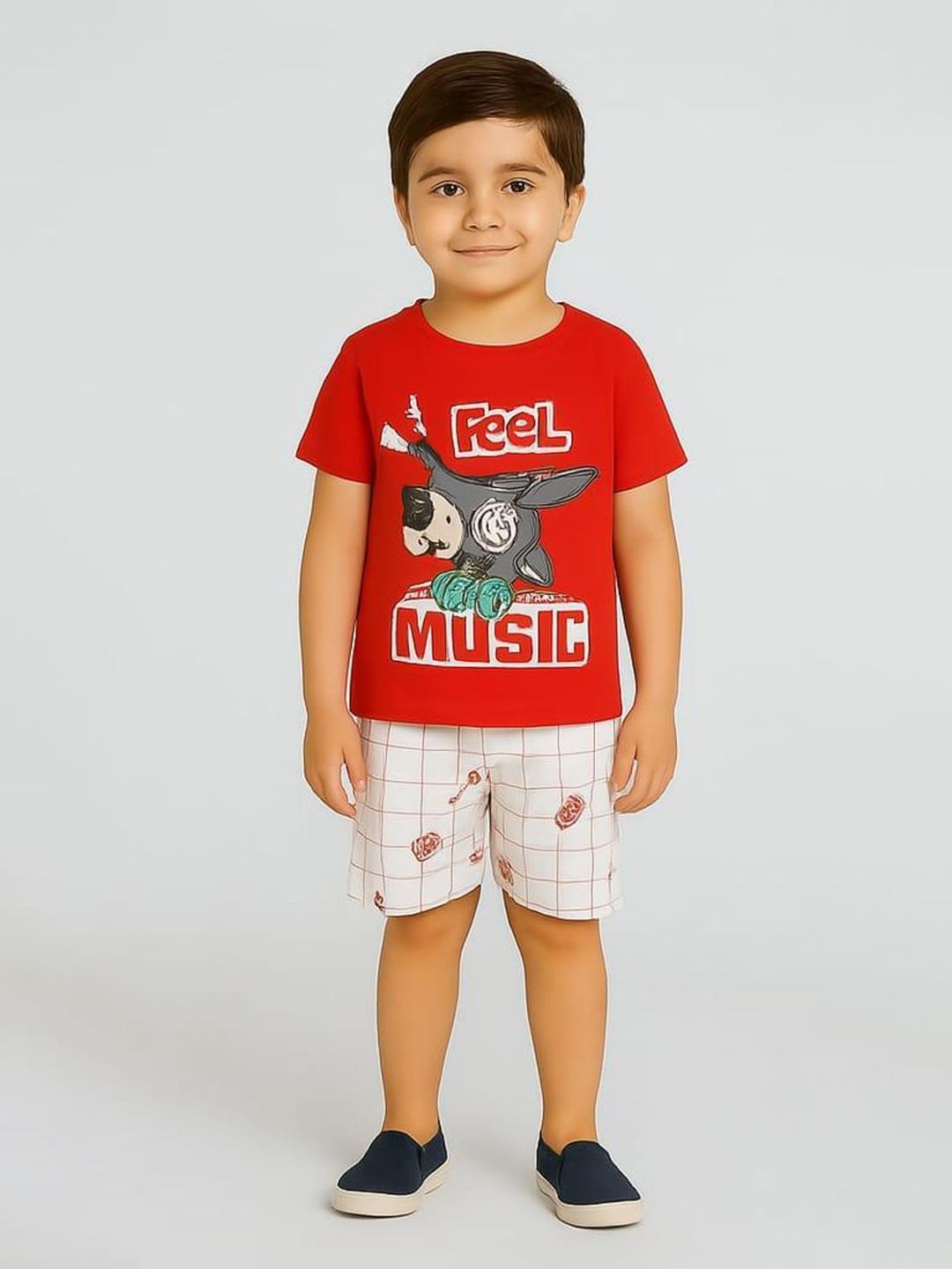 Buy BAESD Boys Printed Round Neck Pure Cotton T Shirt & Shorts -  - Apparel for Boys