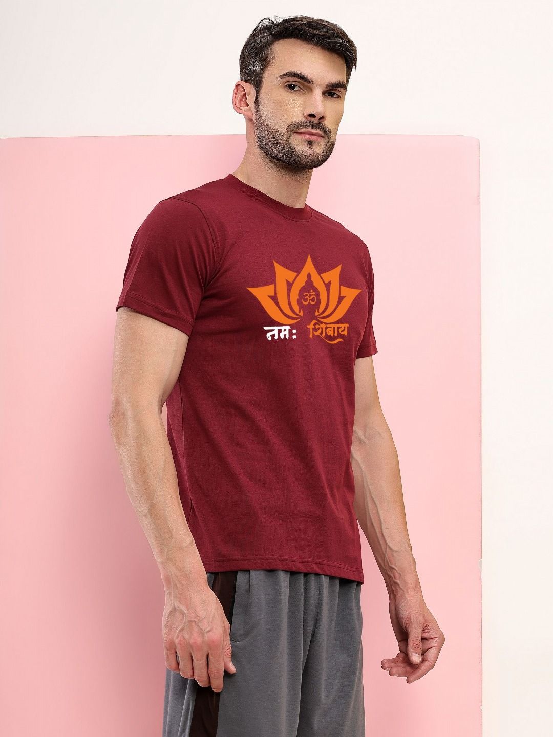 T.T. Graphic Printed Round Neck Regular Sleeves Regular Fit T-shirt