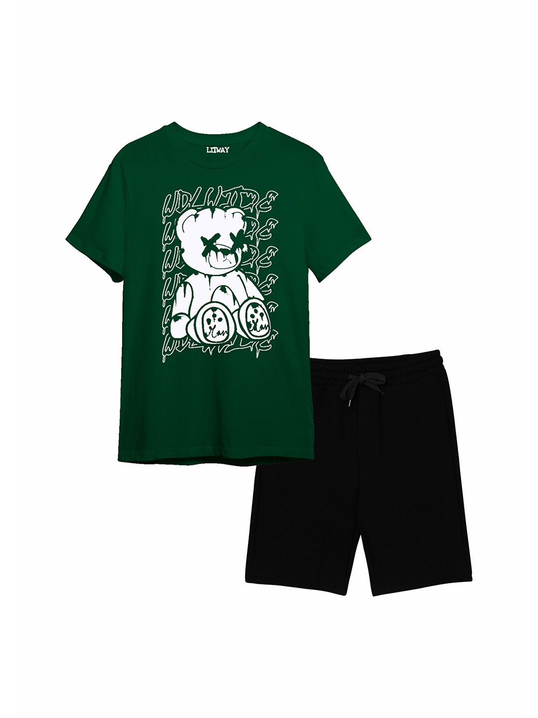 LITWAY Boys Printed T-shirt with Shorts