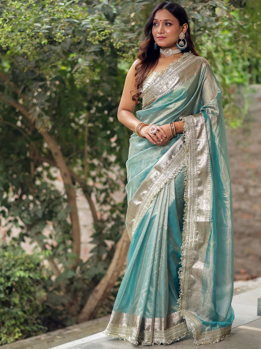 Banarasi Kargha Zari Tissue Handloom Banarasi Saree