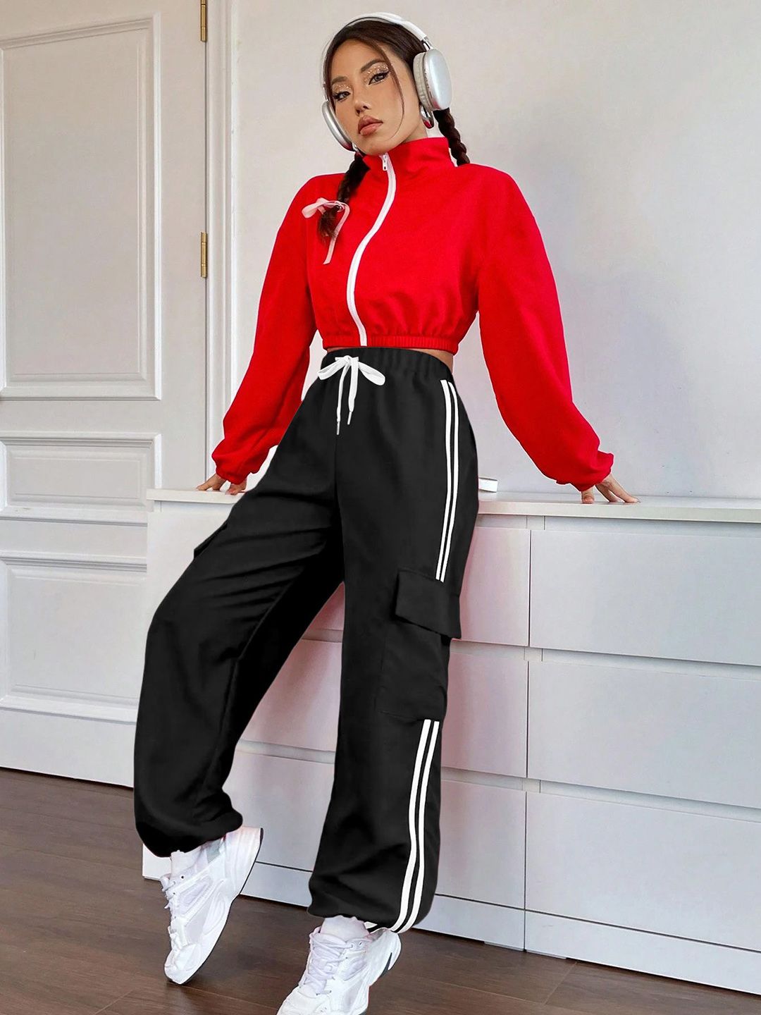 RAJOVATI Women Mid RiseCargo Joggers