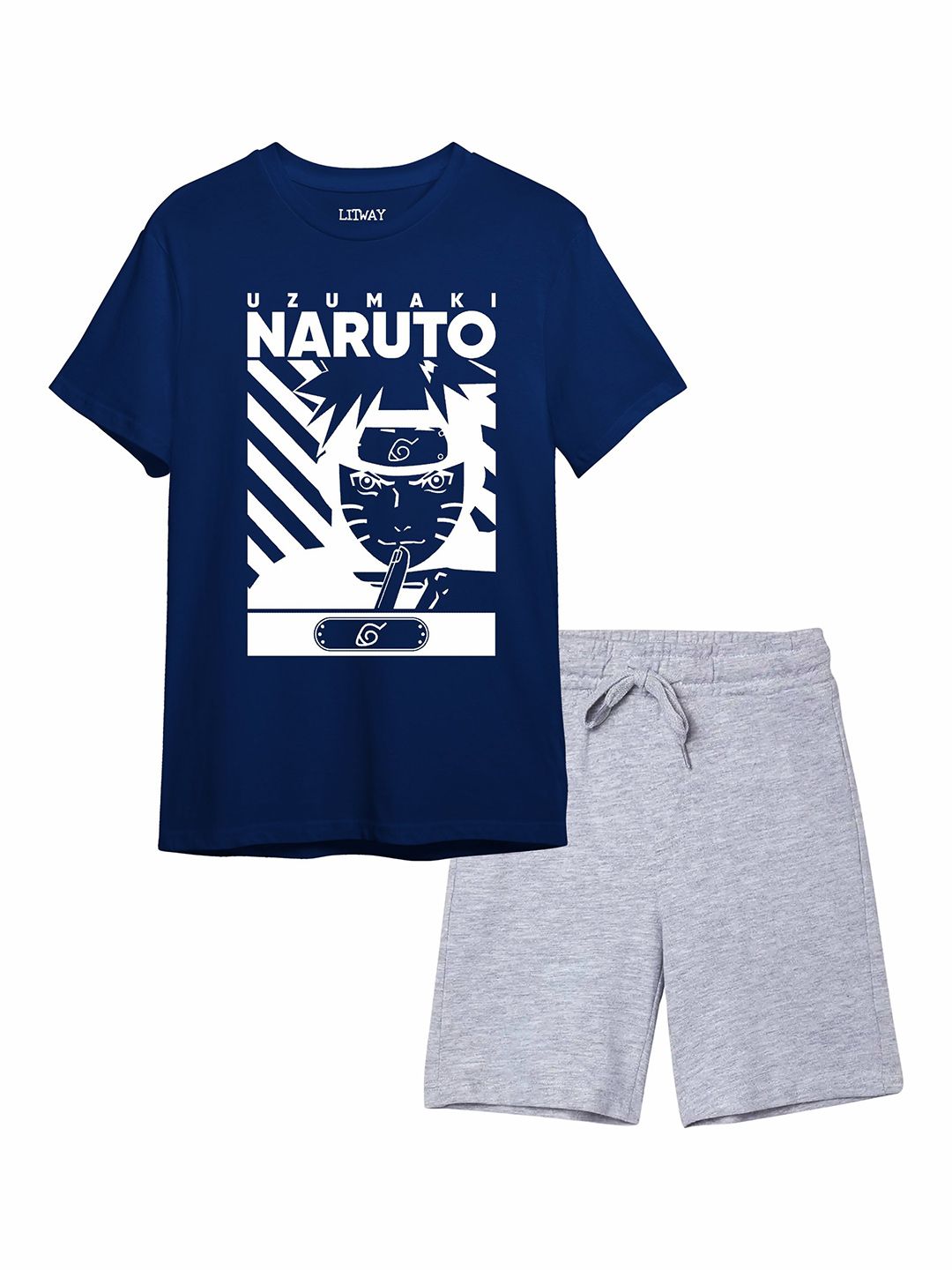 LITWAY Boys Printed T-shirt with Shorts