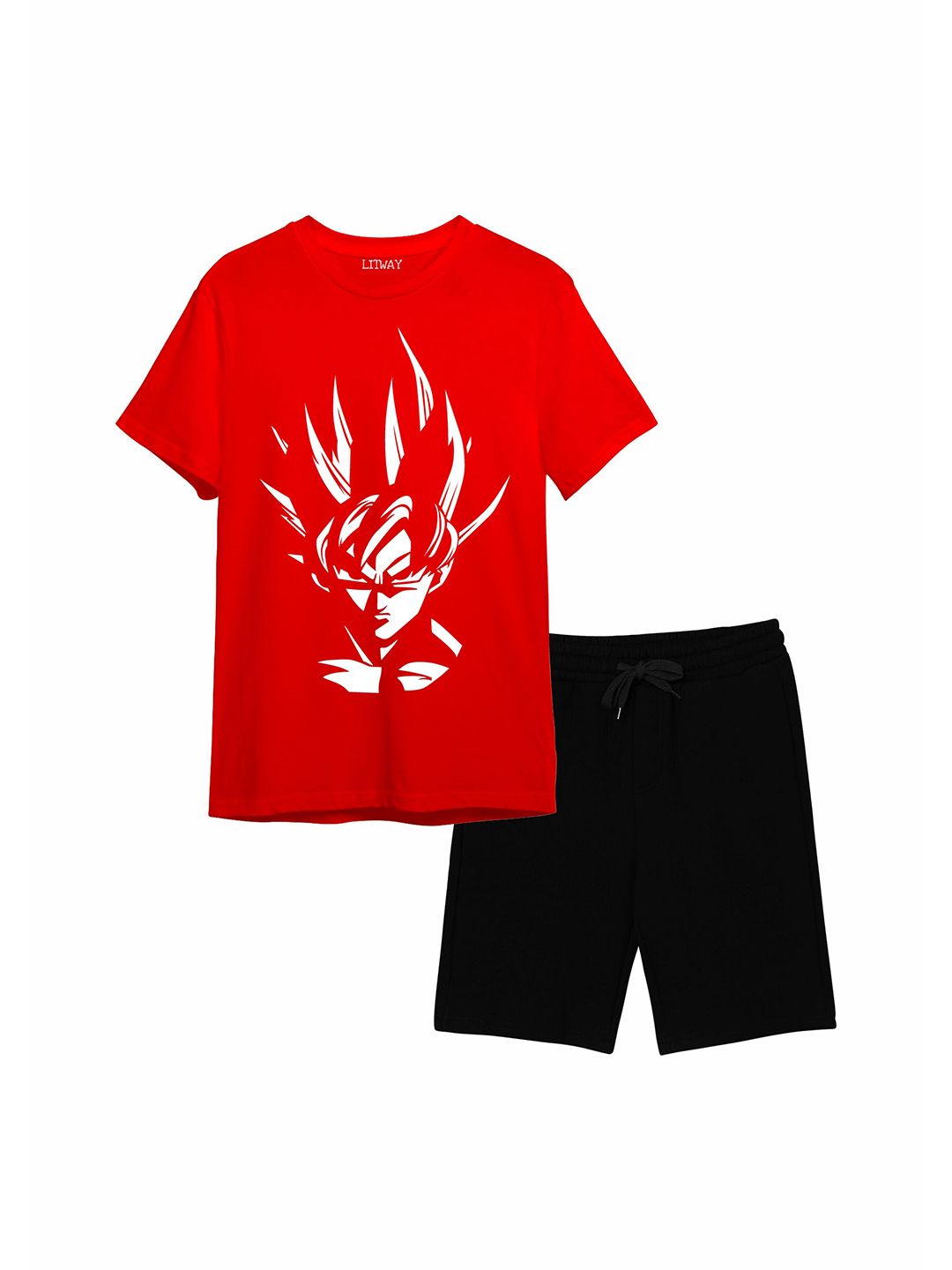 LITWAY Boys Printed T-shirt with Shorts
