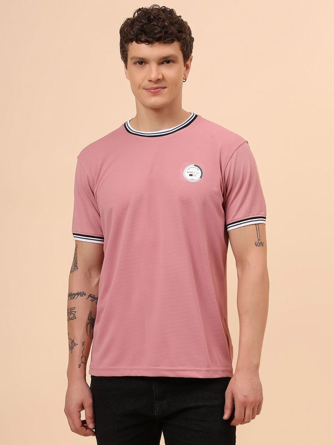 Cantabil Men Solid Round Neck T-shirt