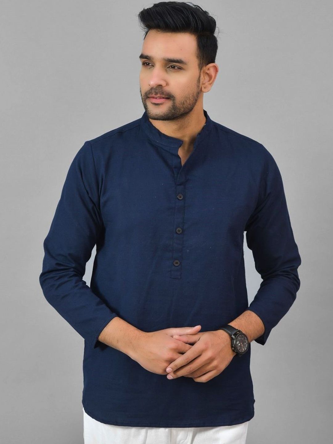 Anouk Rustic Men Cotton Straight Short Kurta