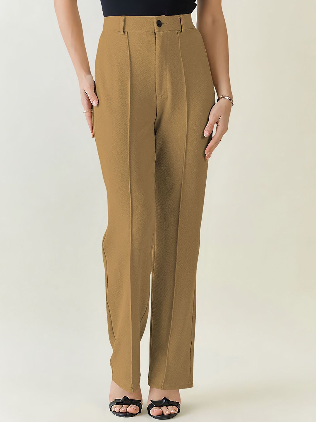 Dream Beauty Fashion Maahir Women Straight Fit High-Rise Trousers