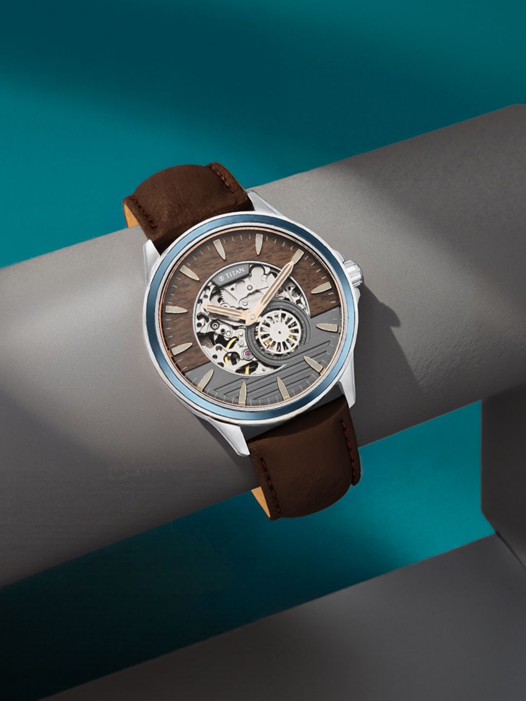 Buy Titan Maritime Automatic With Anthracite And Brown Dial Watch For Men   Nt1793kl02 -  - Accessories for Men