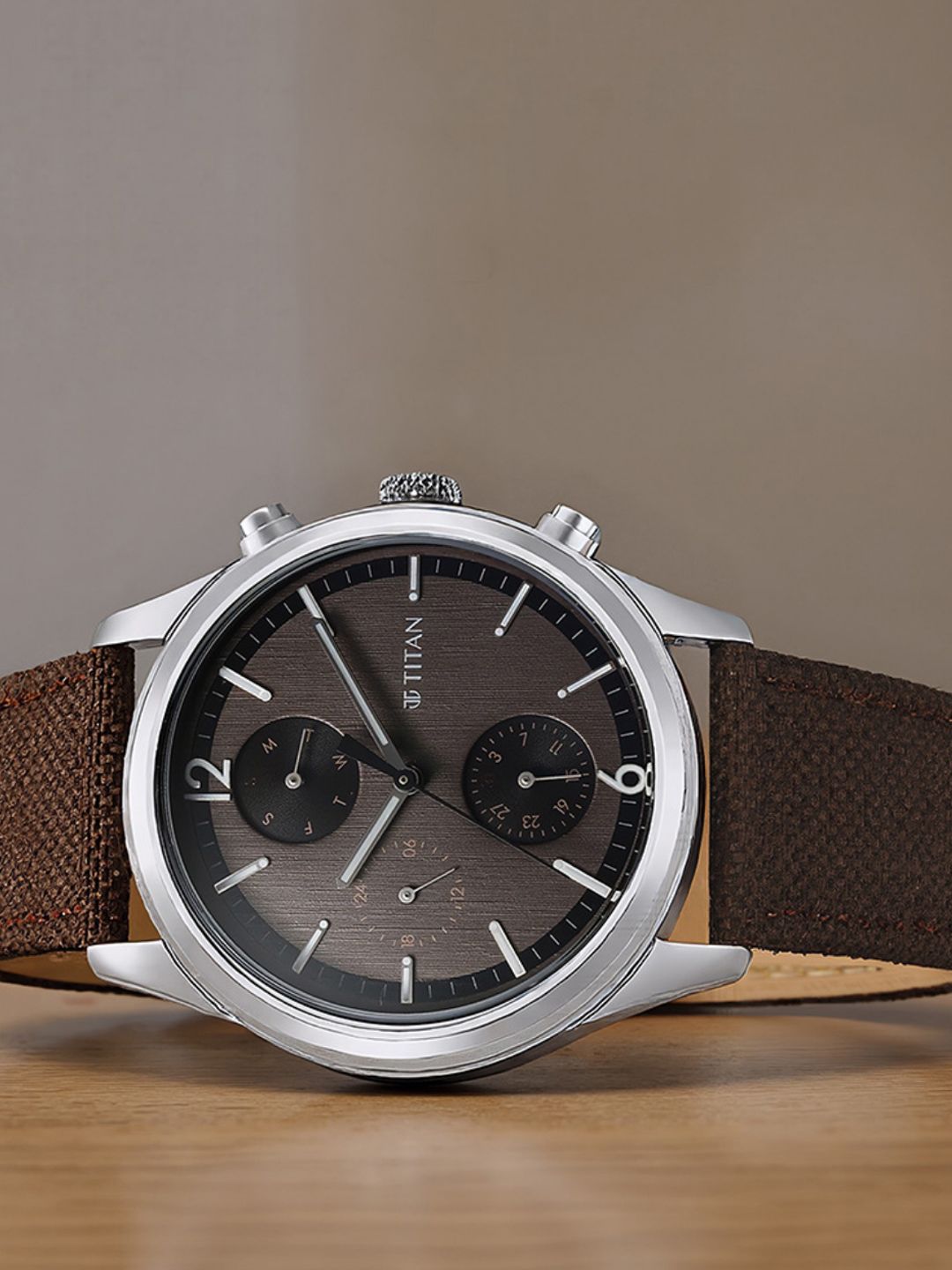 Buy Titan Wrist Wit Multifunction Analog With Brown Dial Watch For Men   Nt1805sl12 -  - Accessories for Men