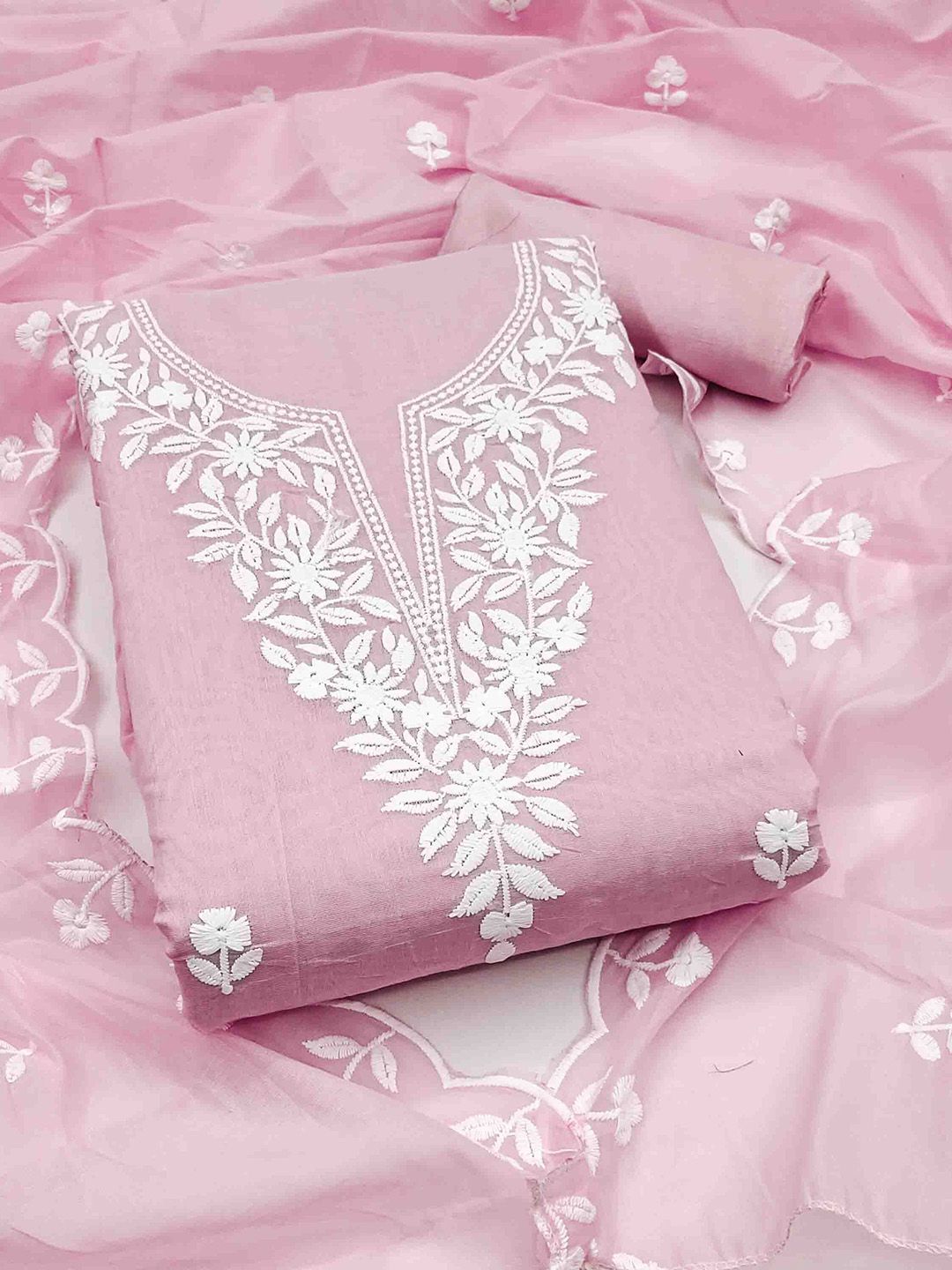 KALINI Floral Embroidered Unstitched Dress Material