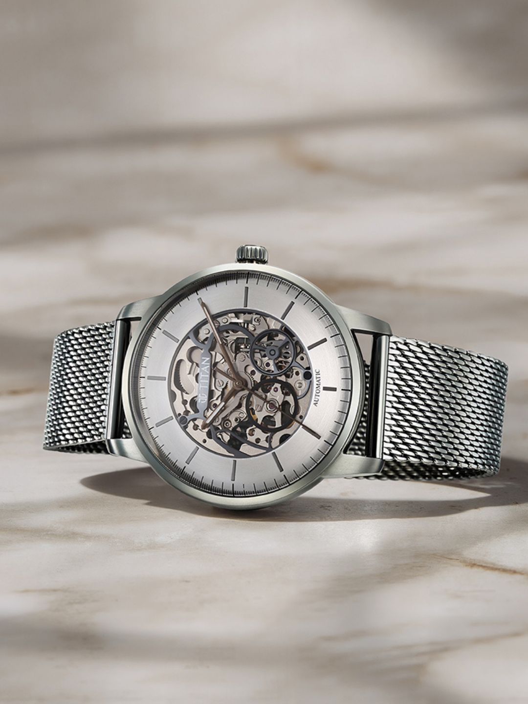 Buy Titan Men Embellished Dial & Stainless Steel Bracelet Style Straps Analogue Automatic Motion Powered Watch -  - Accessories for Men