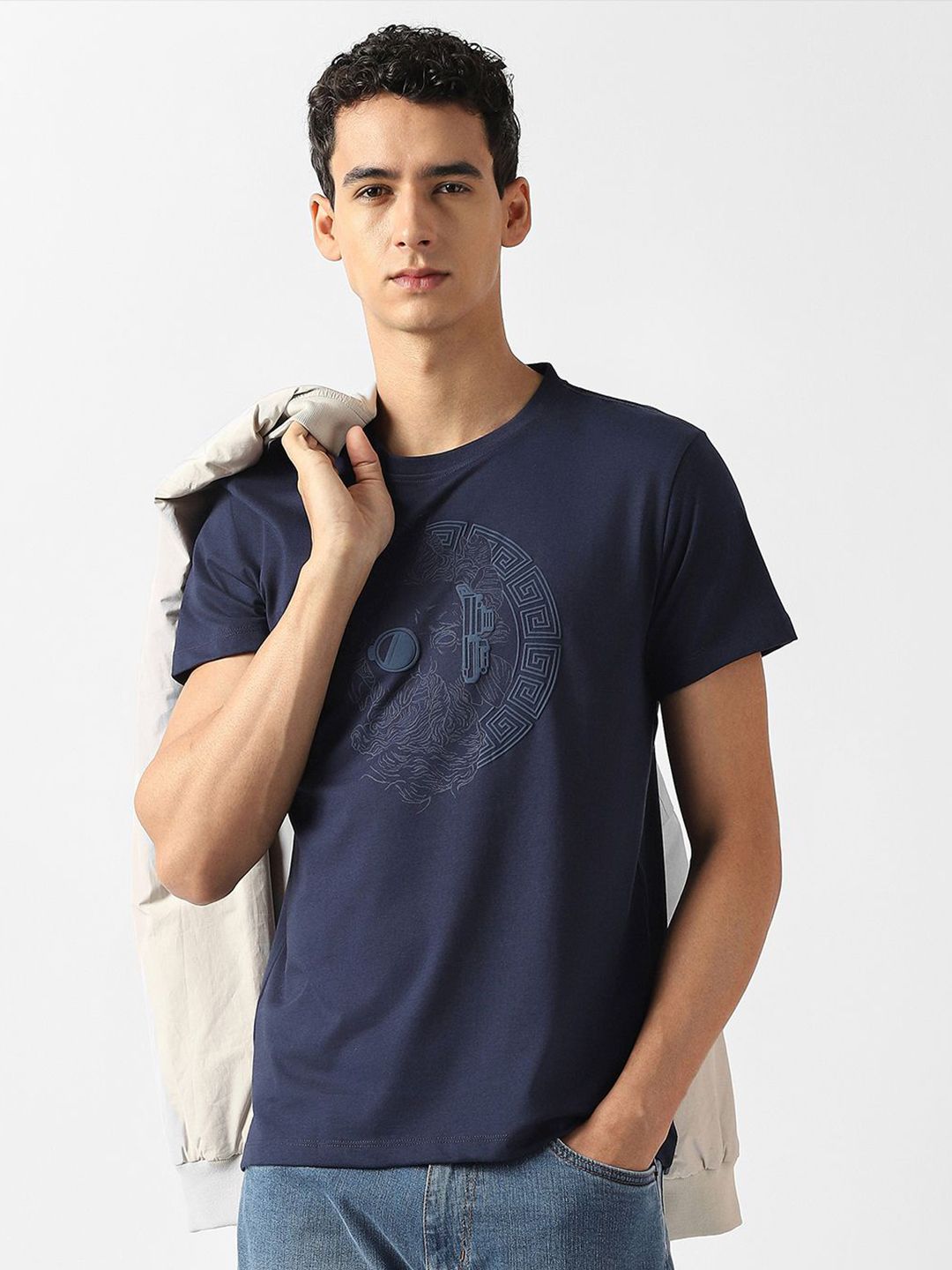 VAN HEUSEN DENIM LABS Men Graphic Printed Round Neck T-shirt