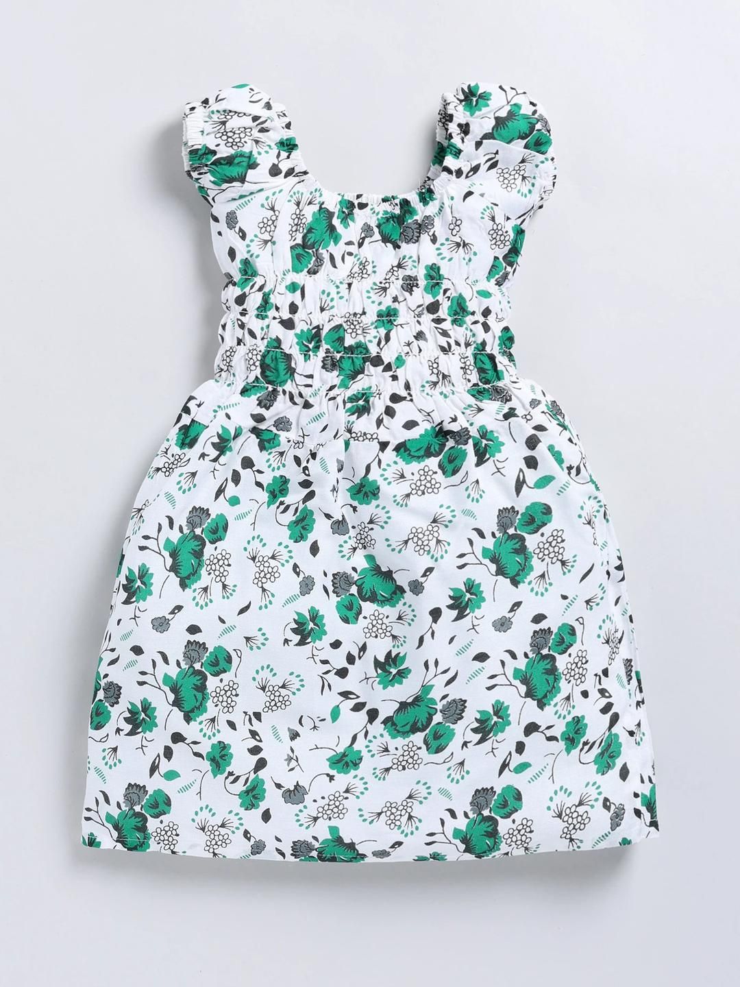CHANDRIKA Girls Green Viscose Rayon Dresses