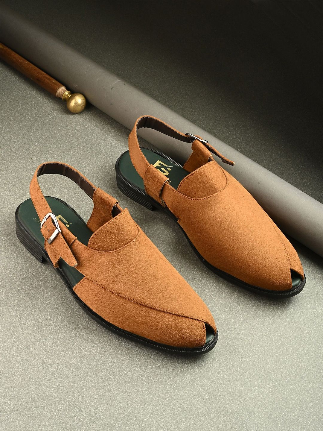FAV SHOES Men Premium Velvet Peshawari Shoe-Style Sandals