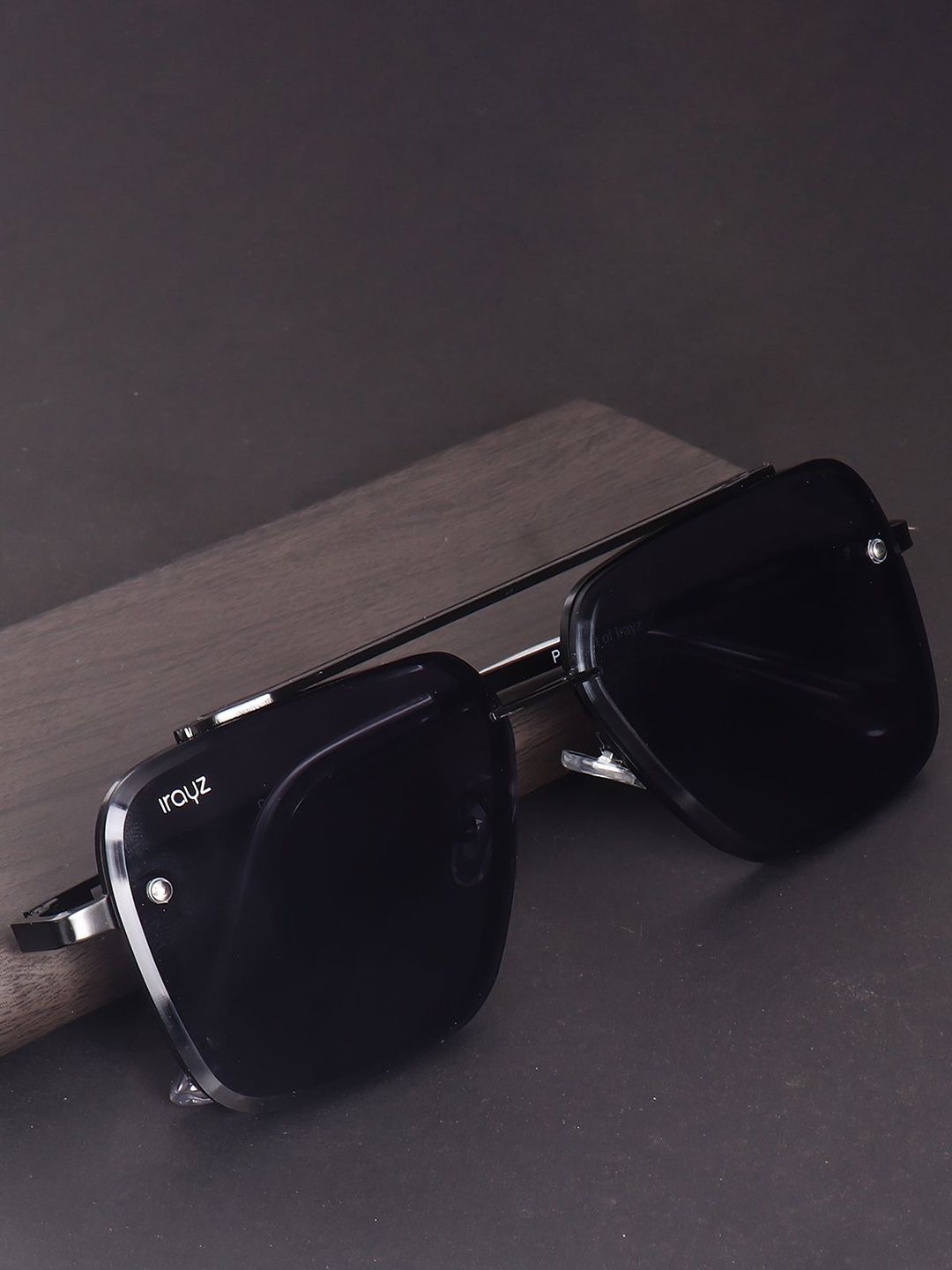 Irayz Unisex UV Protected Lens Square Sunglasses DATA-Full-Black