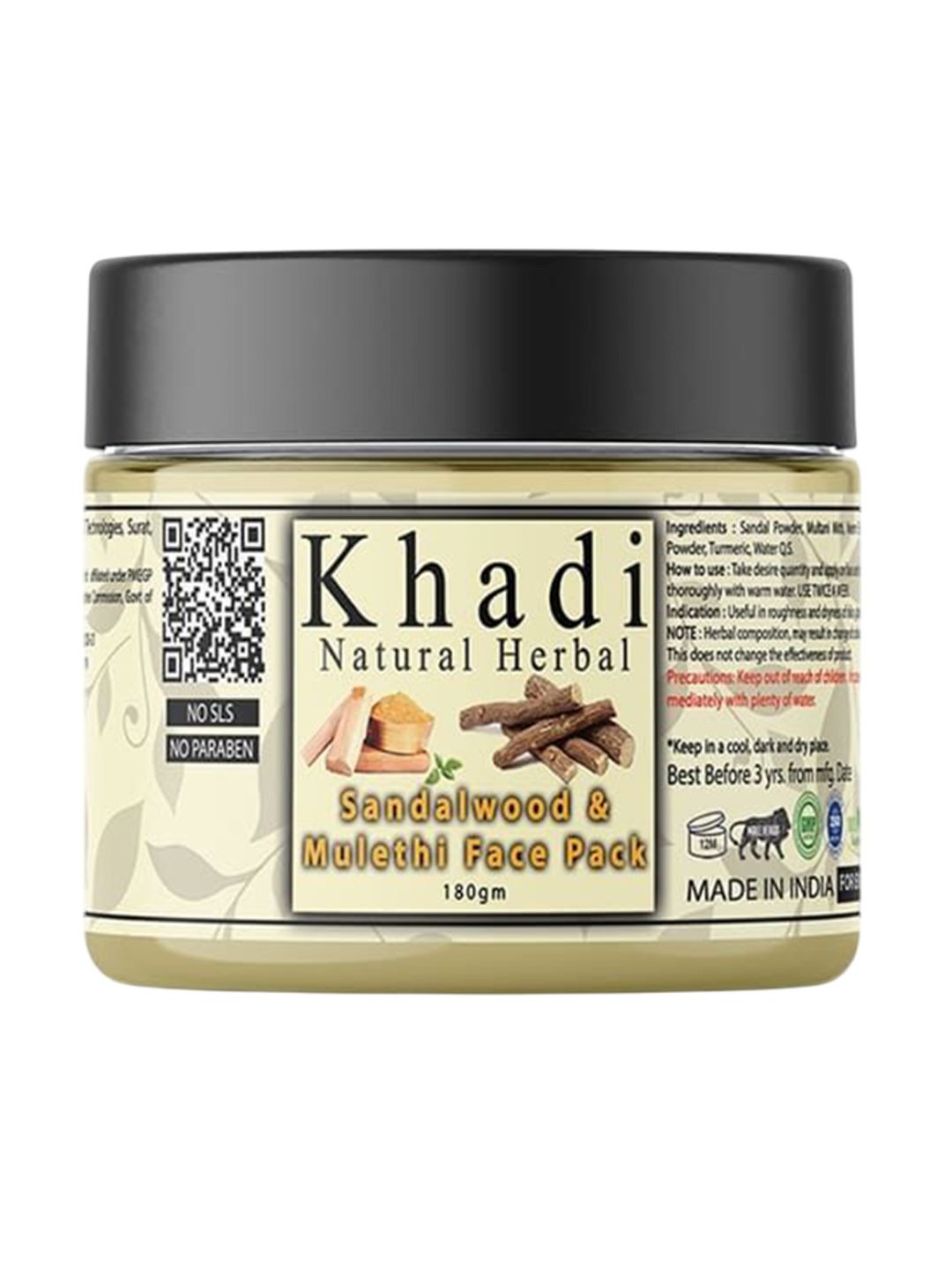 khadi natural herbal Sandalwood & Mulethi Face Pack - 180 g