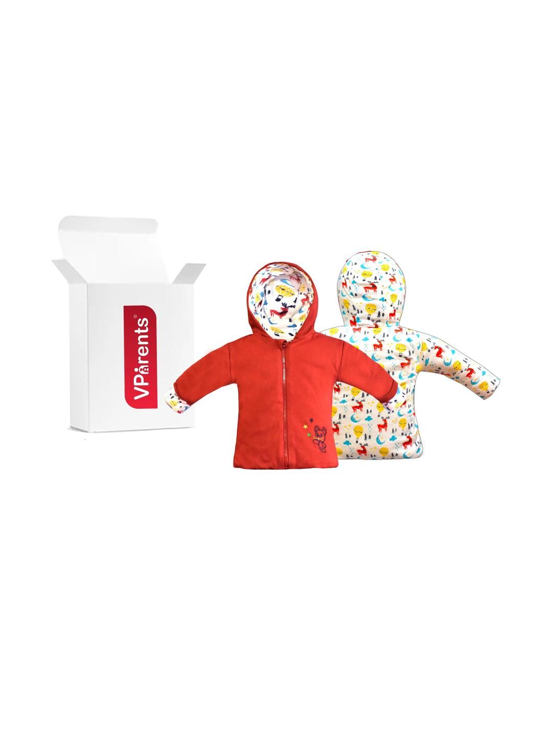 VParents Kids Red 2 in 1 reversible Hooded Jacket