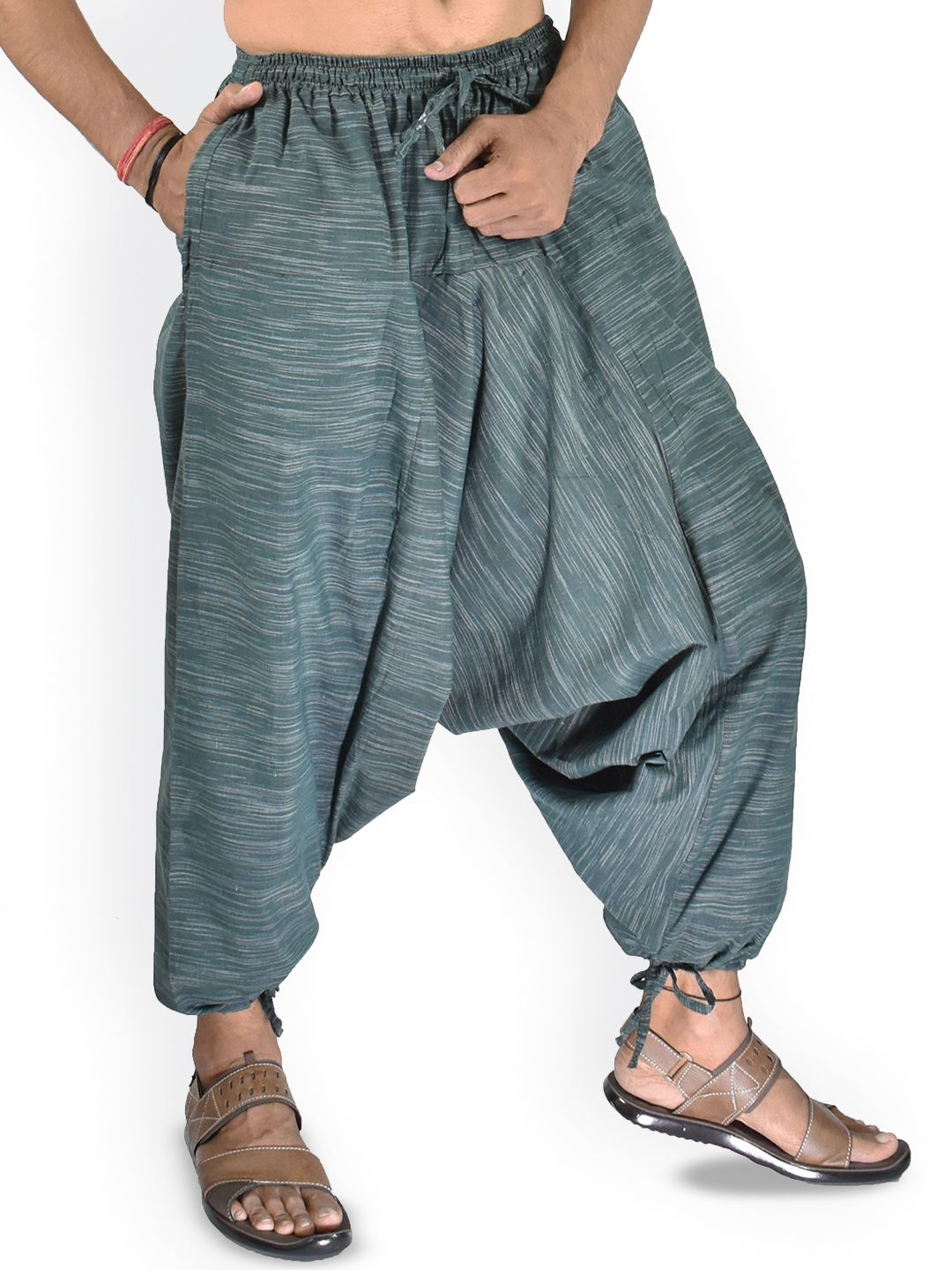 WHITEWHALE Unisex Striped Loose Fit Harem Pants