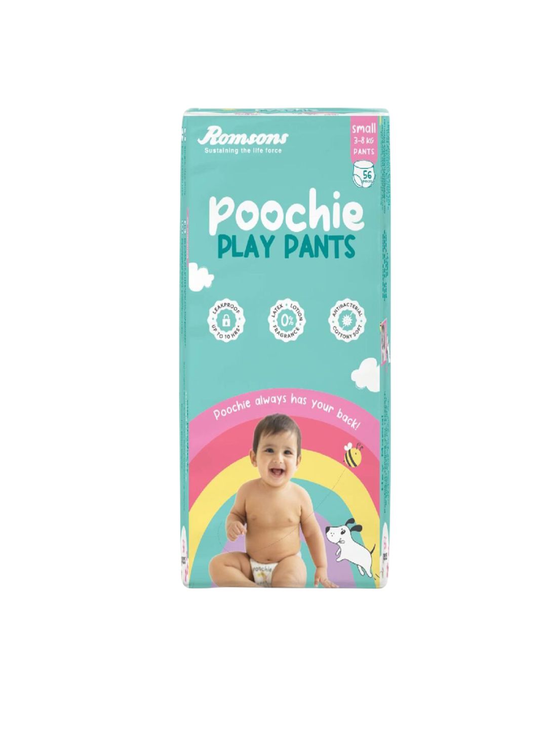 Romsons Poochie Play Pants Baby Diaper - S - 56 Diaper