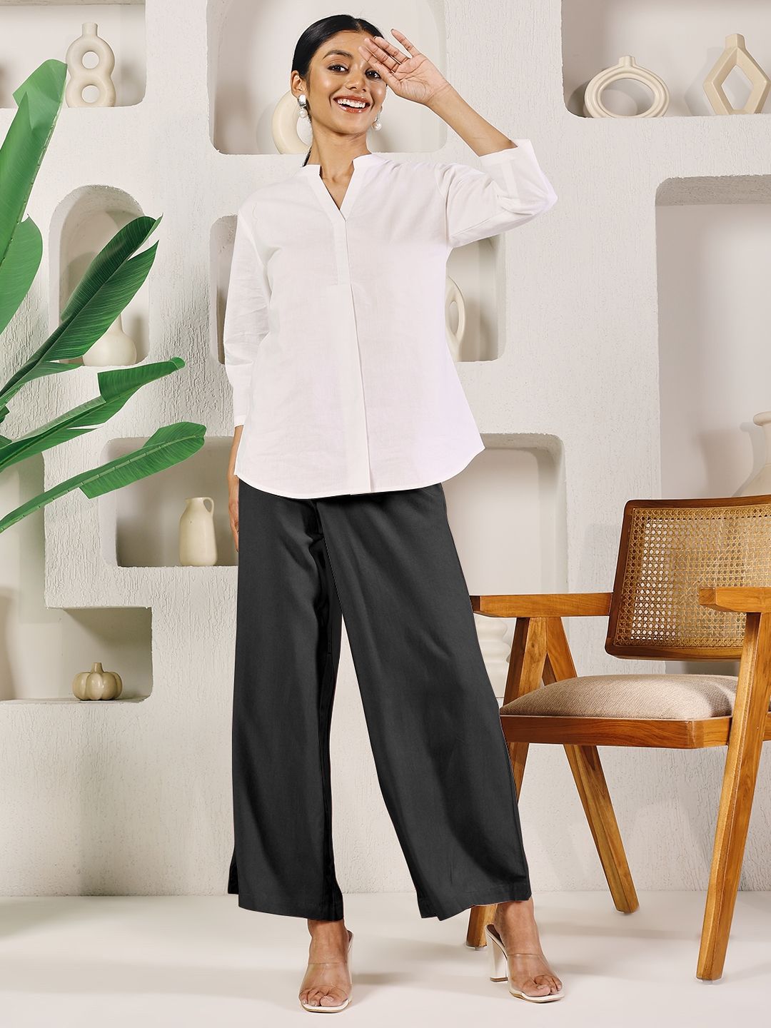 FIORRA Women Slip-on Straight Palazzos