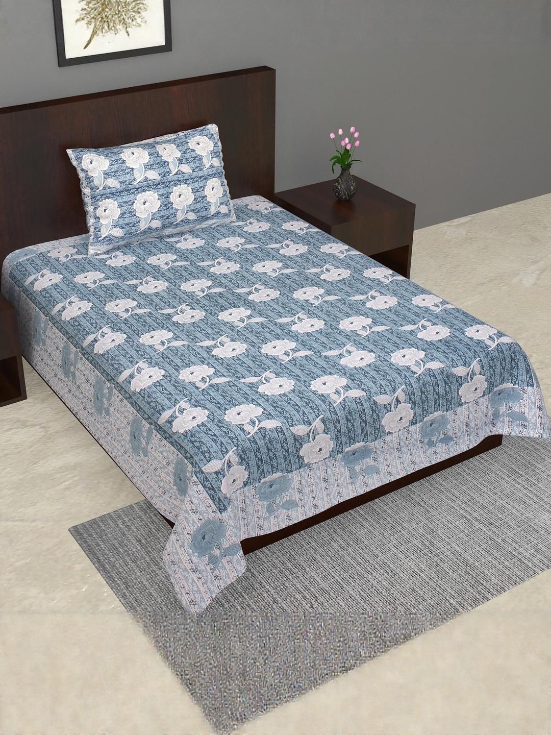 Jaipuri Printed Single Bed Bedsheet with Pillow Covers