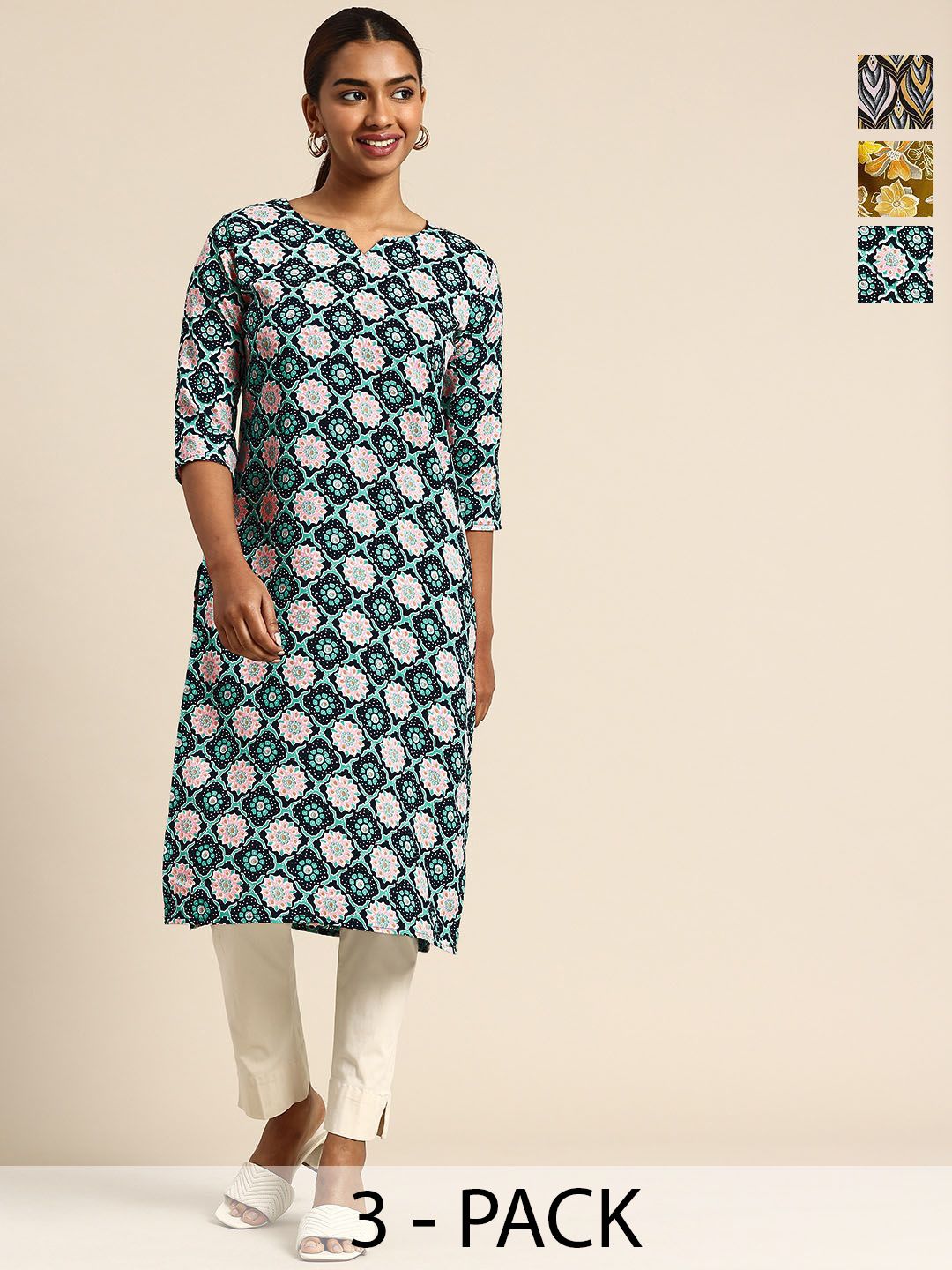 KETAKI FASHION Women Pack Of 3 Printed Kurta