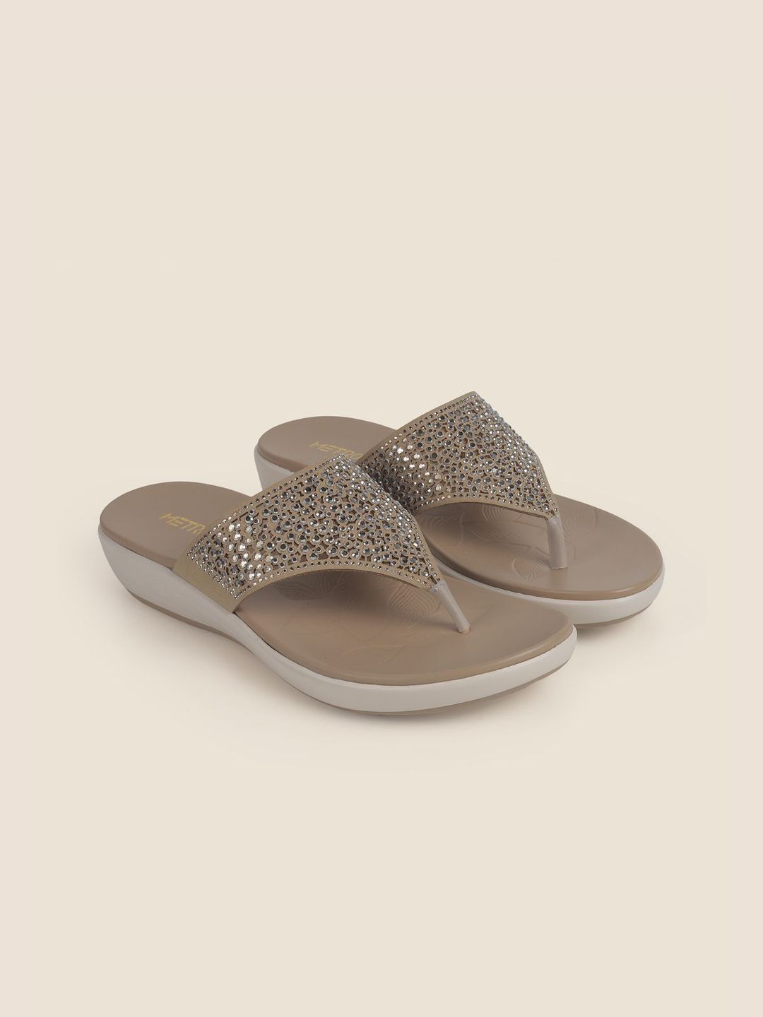 Metro Women Western Embellished Comfort Sandals