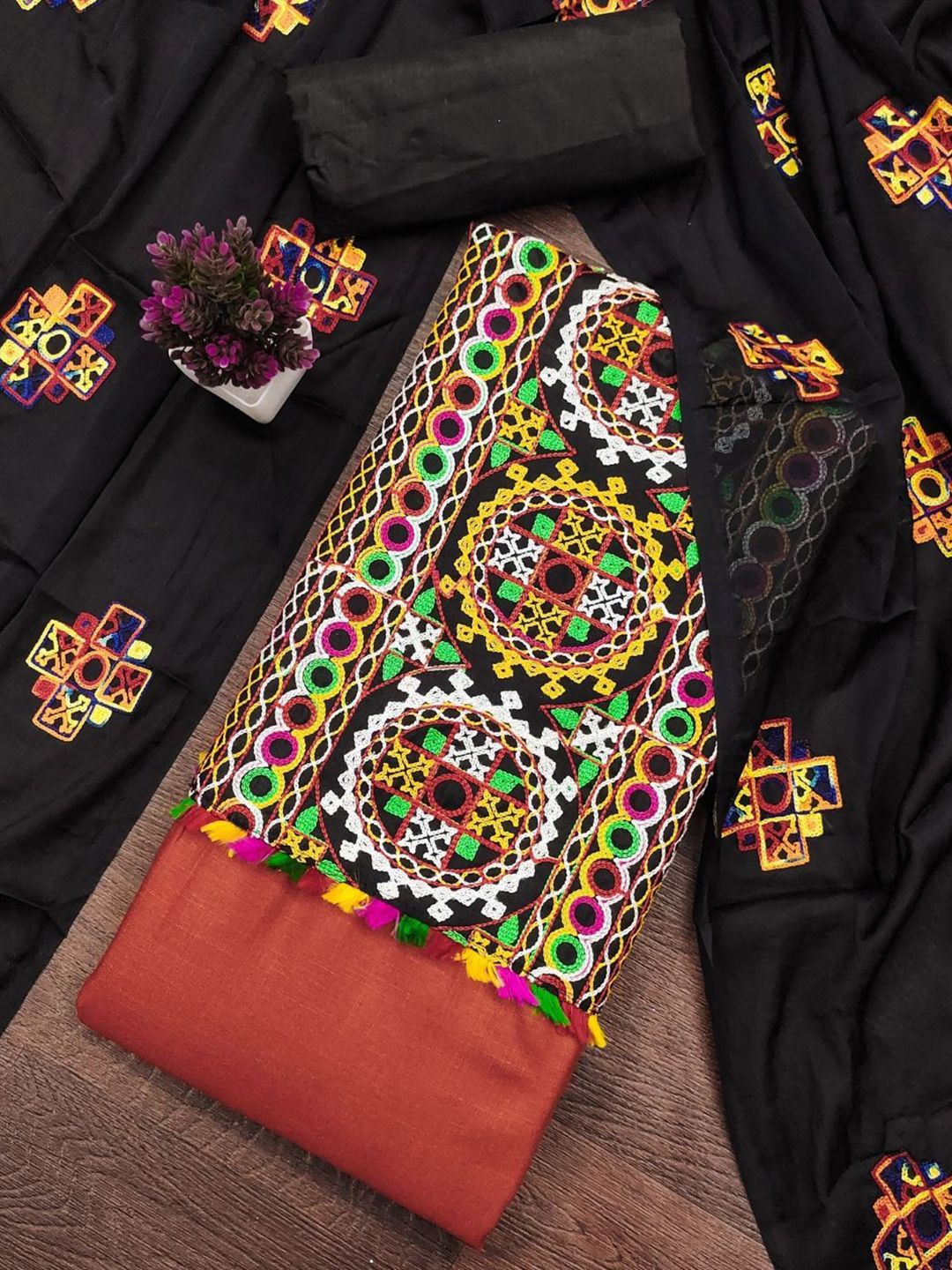 KALINI Embroidered Unstitched Dress Material