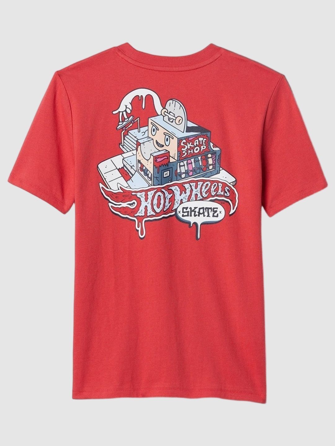 GAP Boys Hot Wheels Graphic Print Relaxed Fit Round-Neck Pure Cotton T-Shirt