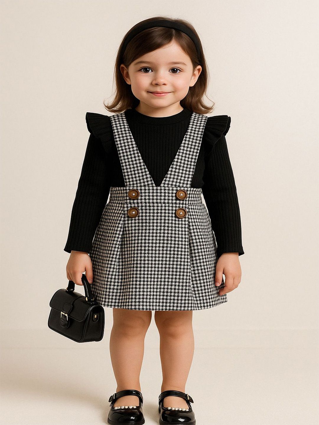 FABIZZA Girls Striped Long Sleeves T-shirt With Skirt