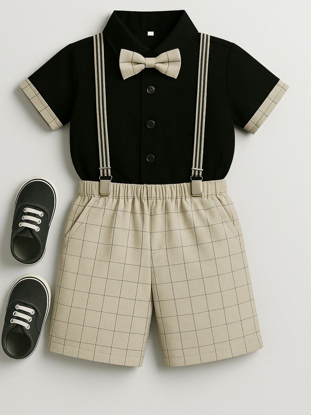 FABIZZA Boys Short Sleeves Pure Cotton Shirt With Shorts