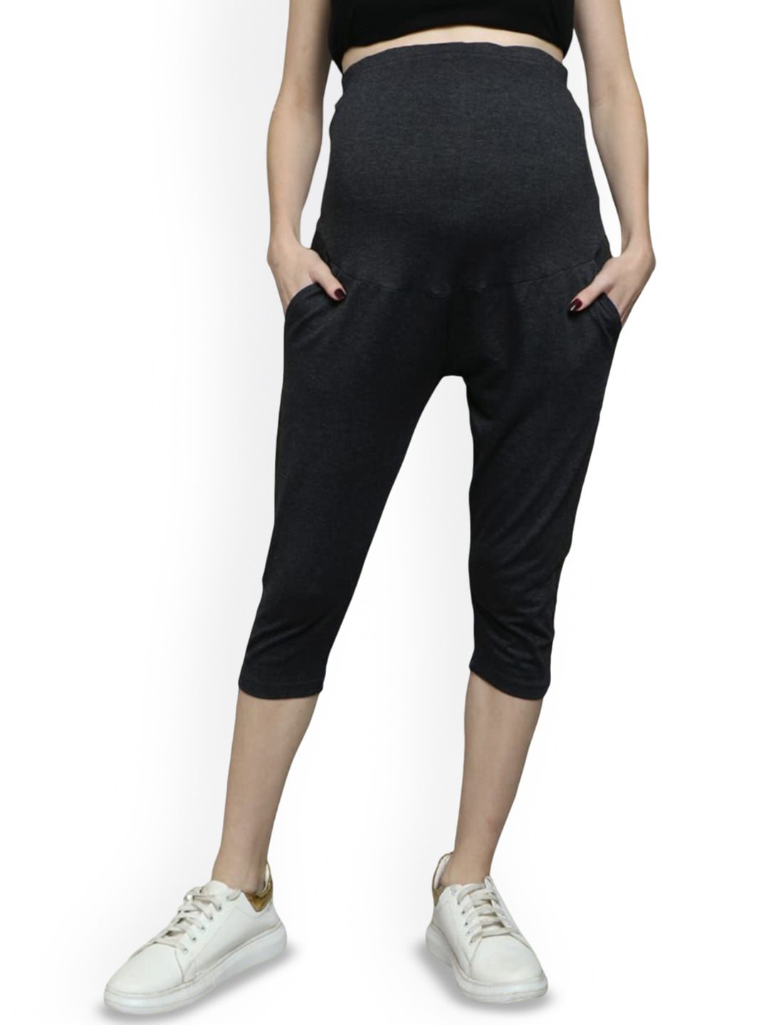 Lenam Cotton Lycra Stretchable Three Fourth Length Cotton Maternity Leggings