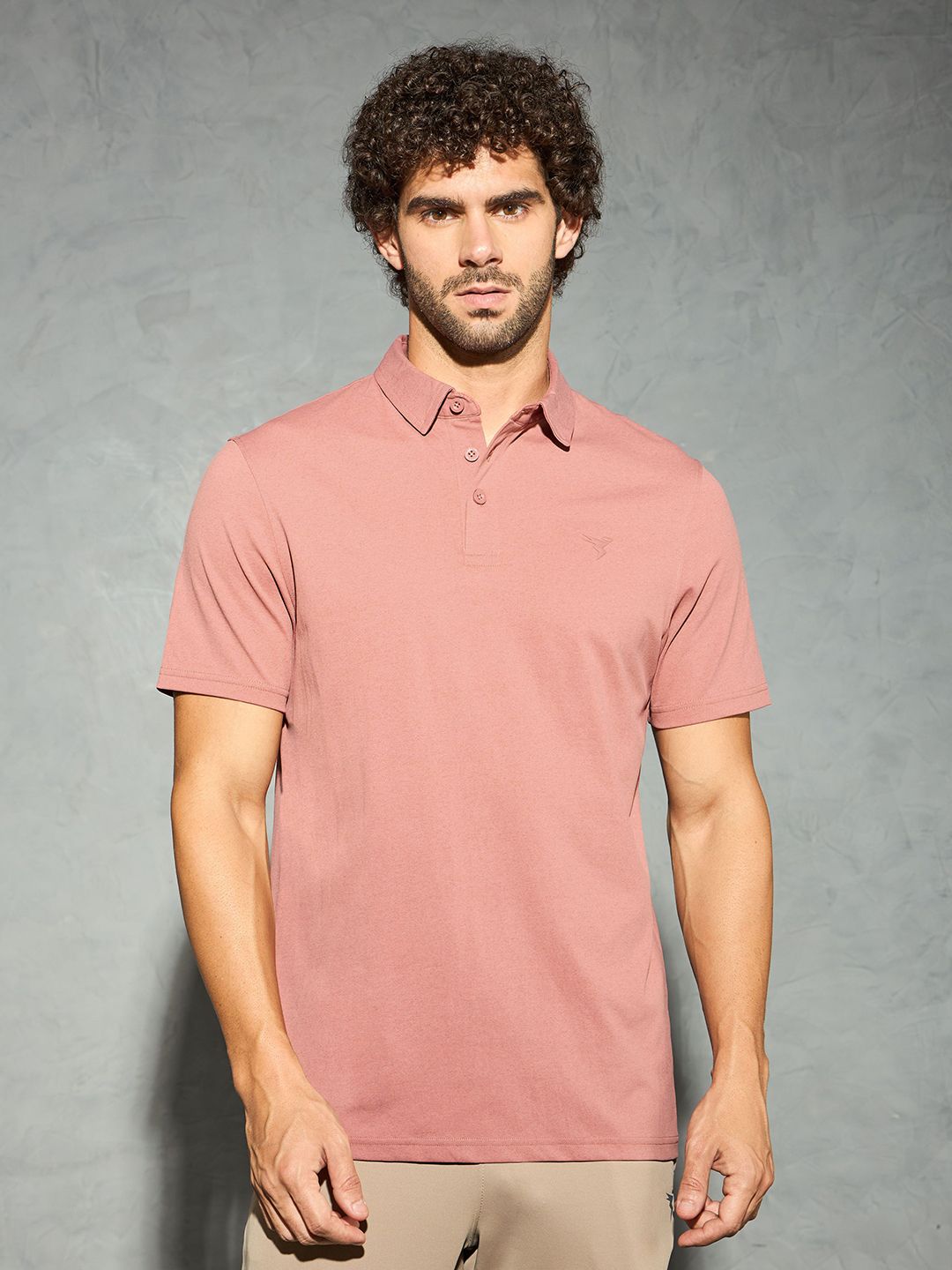 Technosport SS25 Polo Collar Antimicrobial Slim Fit Sports T-Shirt