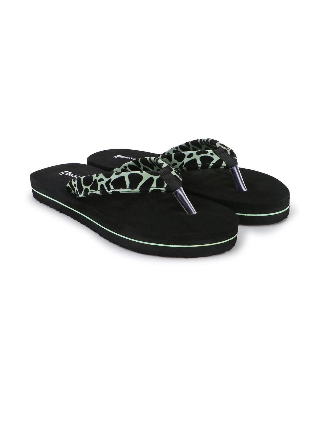 ROKKS Women Printed Rubber Thong Flip-Flops