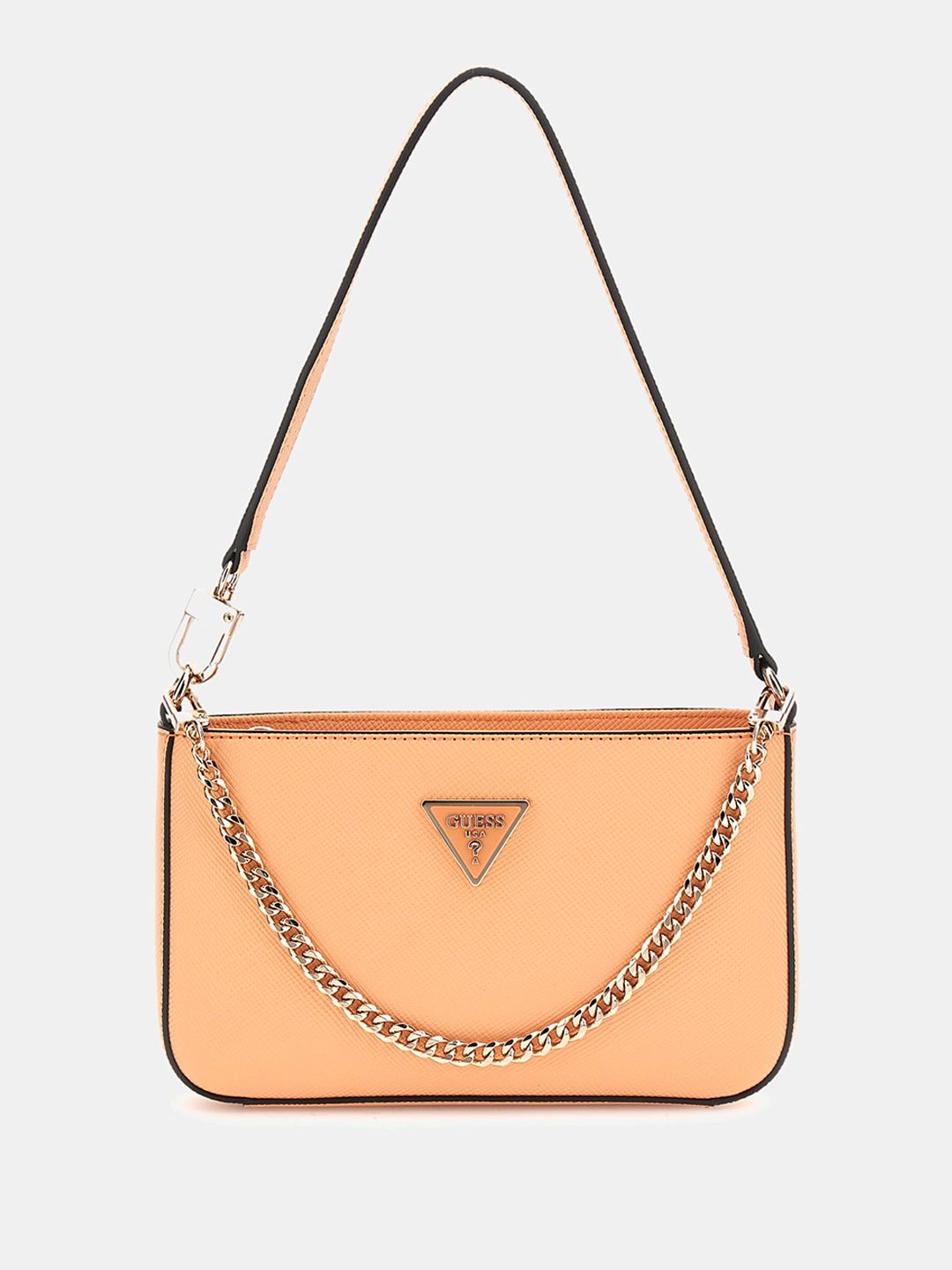 GUESS Women Solid Baguette Zip Detail Shoulder Bag