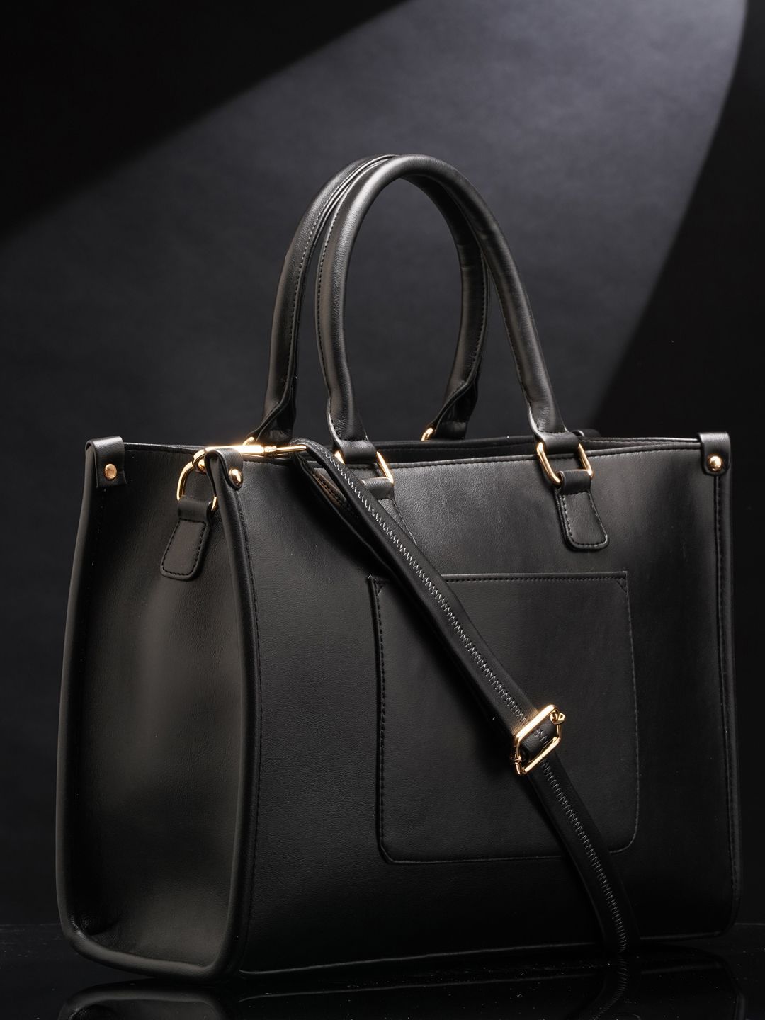 ALL ABOUT HER Solid Oversized Structured Handheld Bag