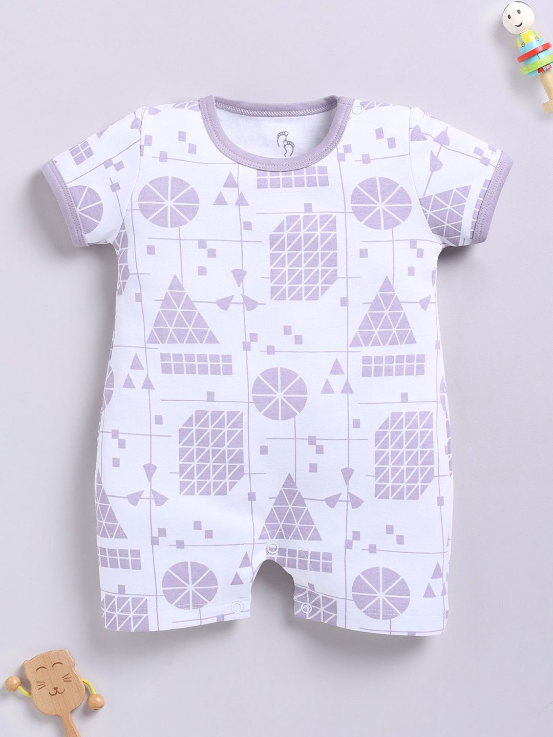 BABY GO Infant Boys Printed Cotton Rompers