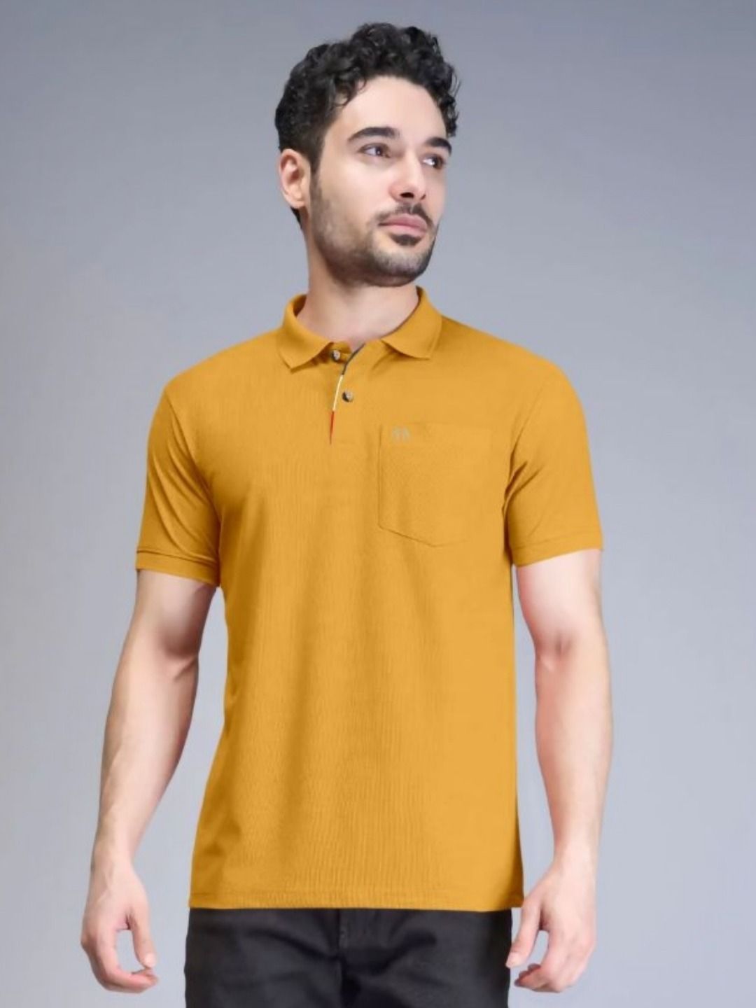 Triptee Men Solid Polo Collar Pure Cotton T-shirt