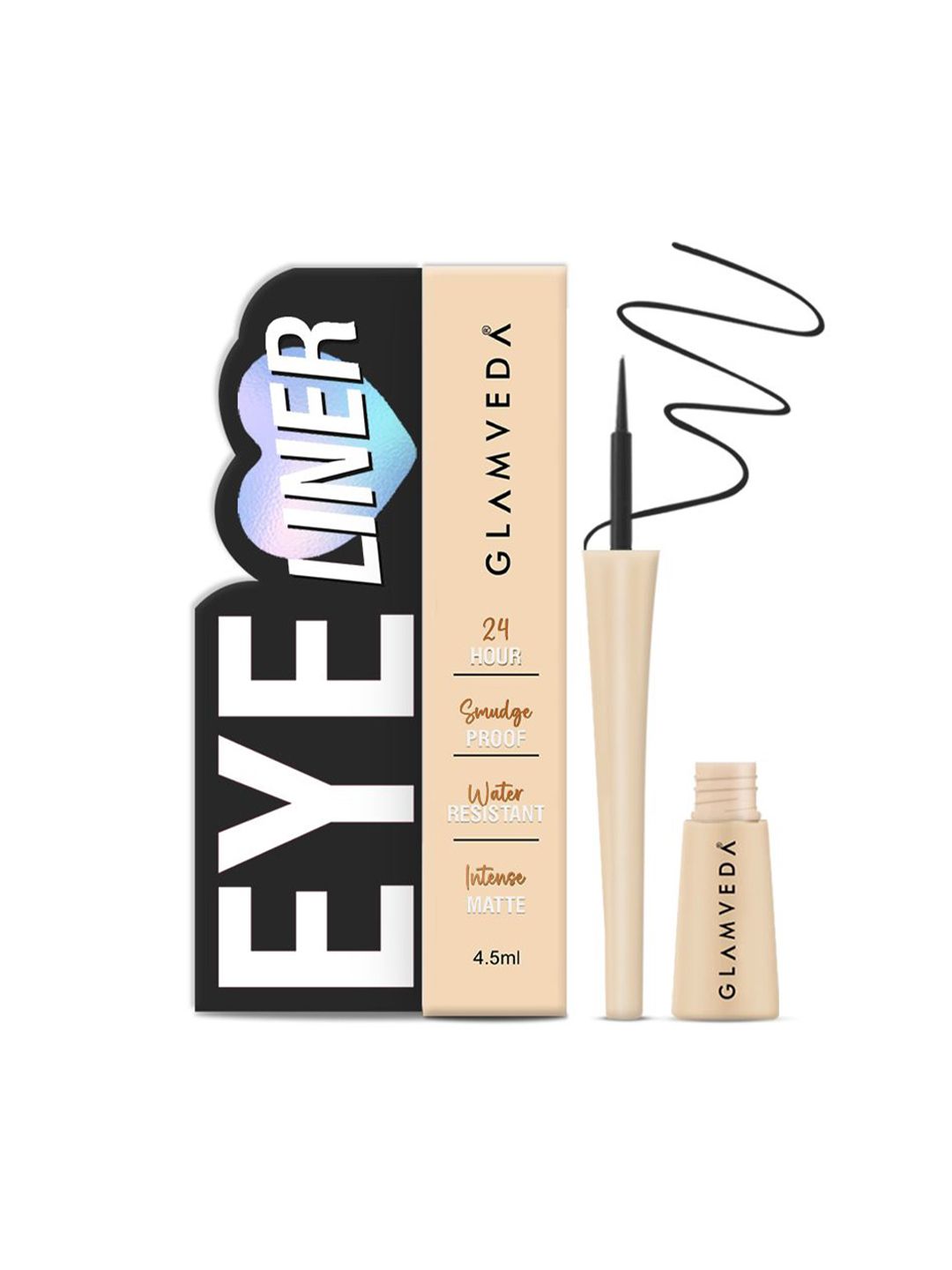GLAMVEDA Waterproof Liquid Eyeliner - 4.5 ml - Black