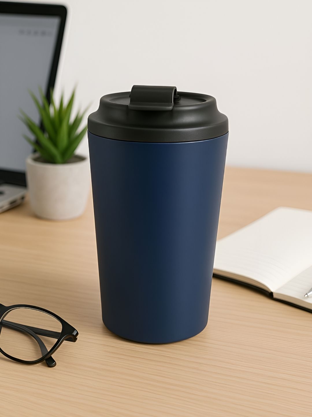 Buy Myntra Elegant Homes Navy Blue Single Stainless Steel Double Wall Vacuum Water Bottle -  - Home for Unisex