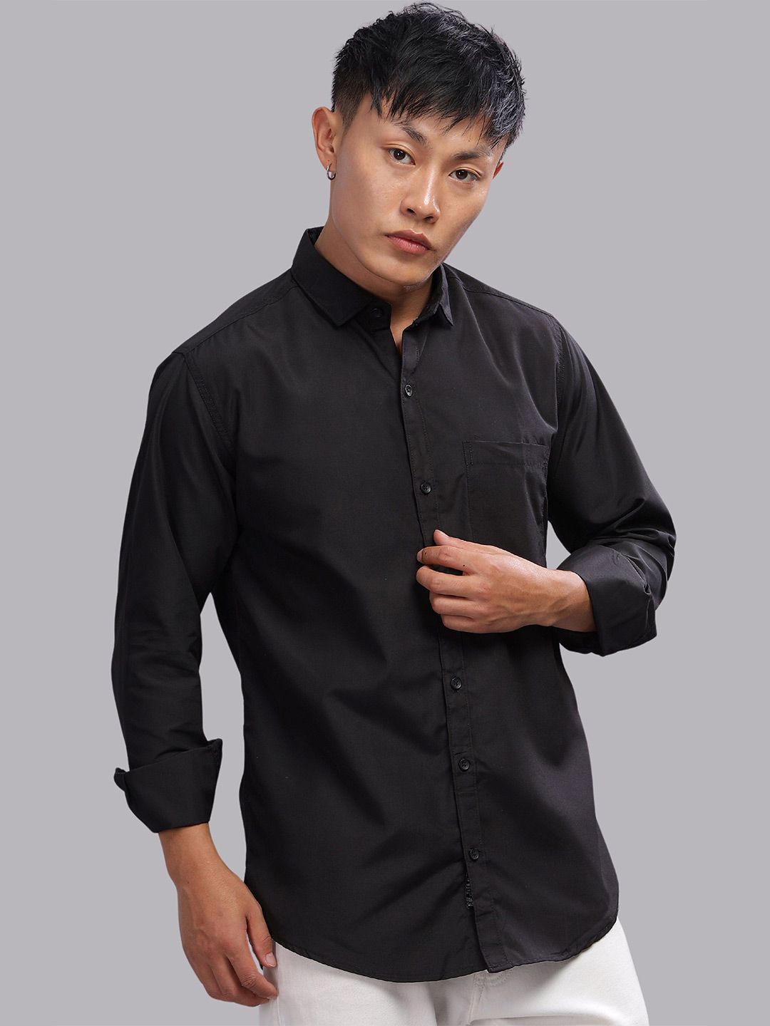 7TH LEGION Smart Spread Collar Casual Cotton Shirt