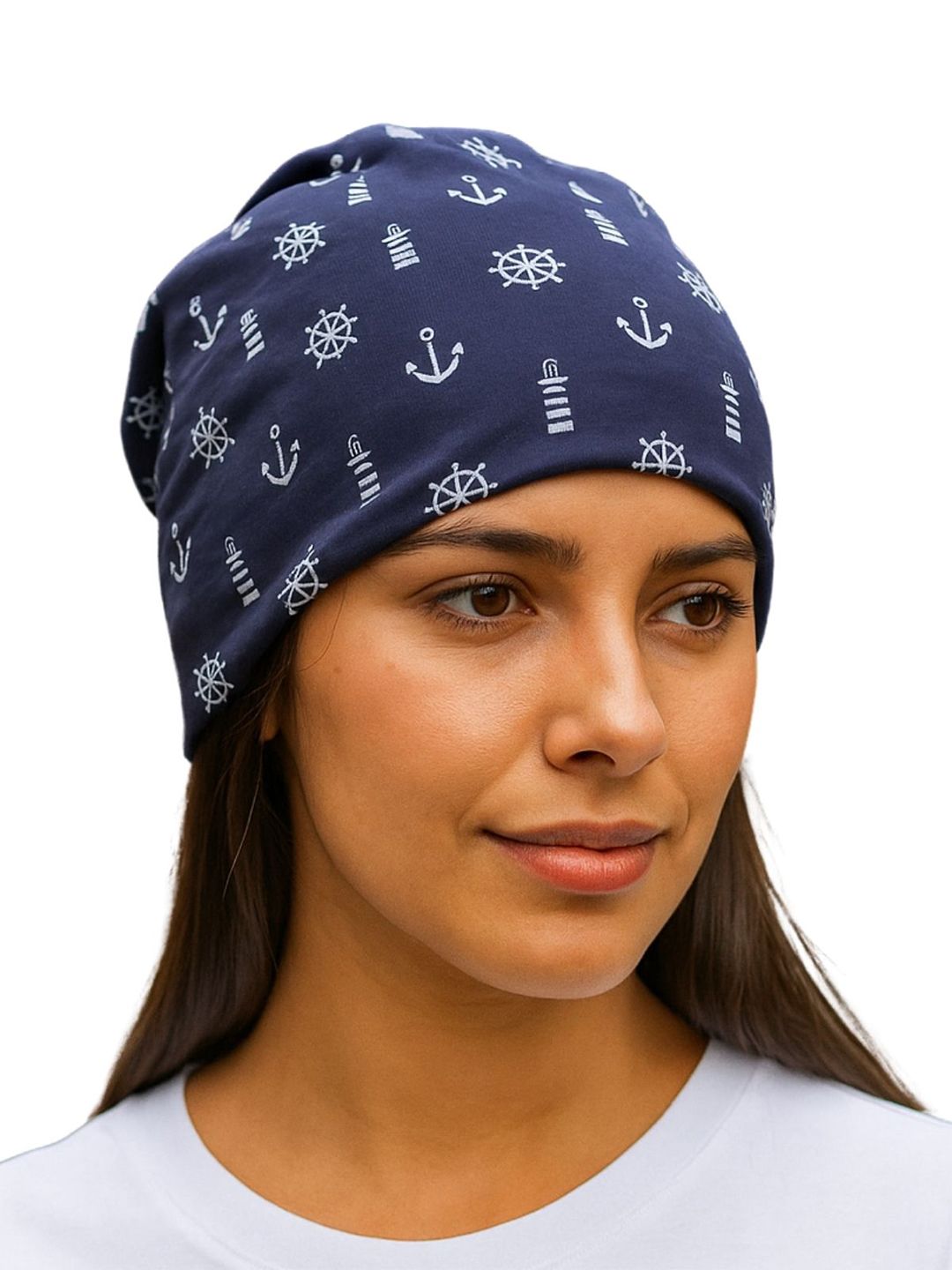 iSWEVEN Unisex Printed Cotton Beanie
