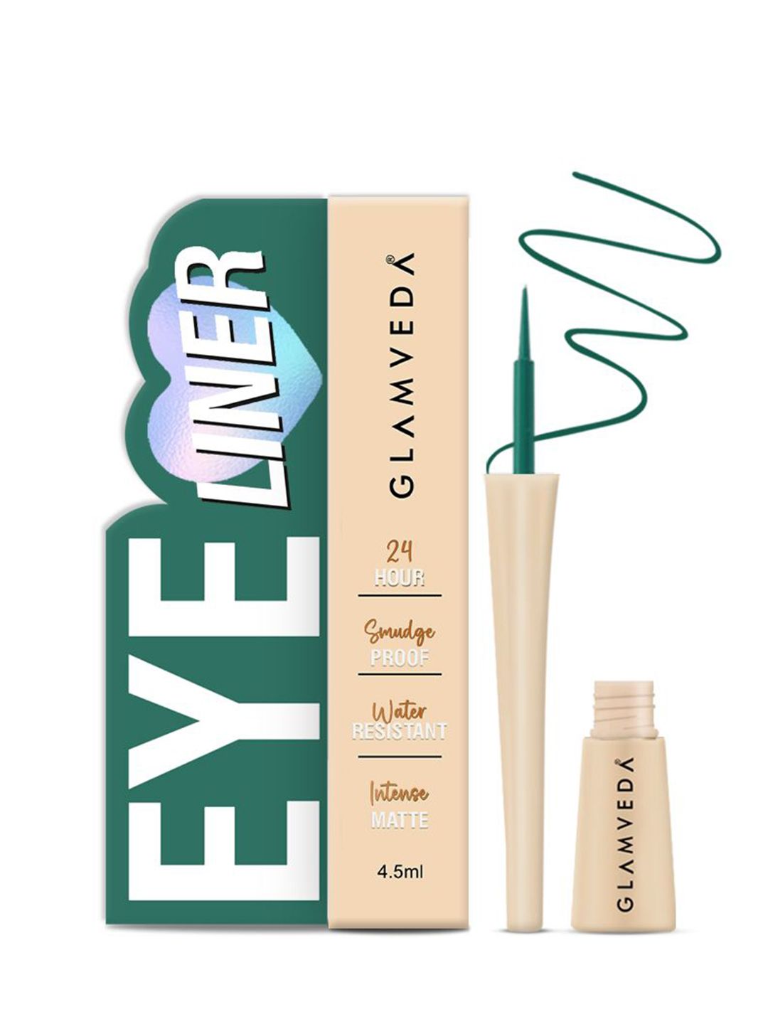 GLAMVEDA Smudge Proof & Waterproof Matte Liquid Eyeliner- 4.5 ml- Green
