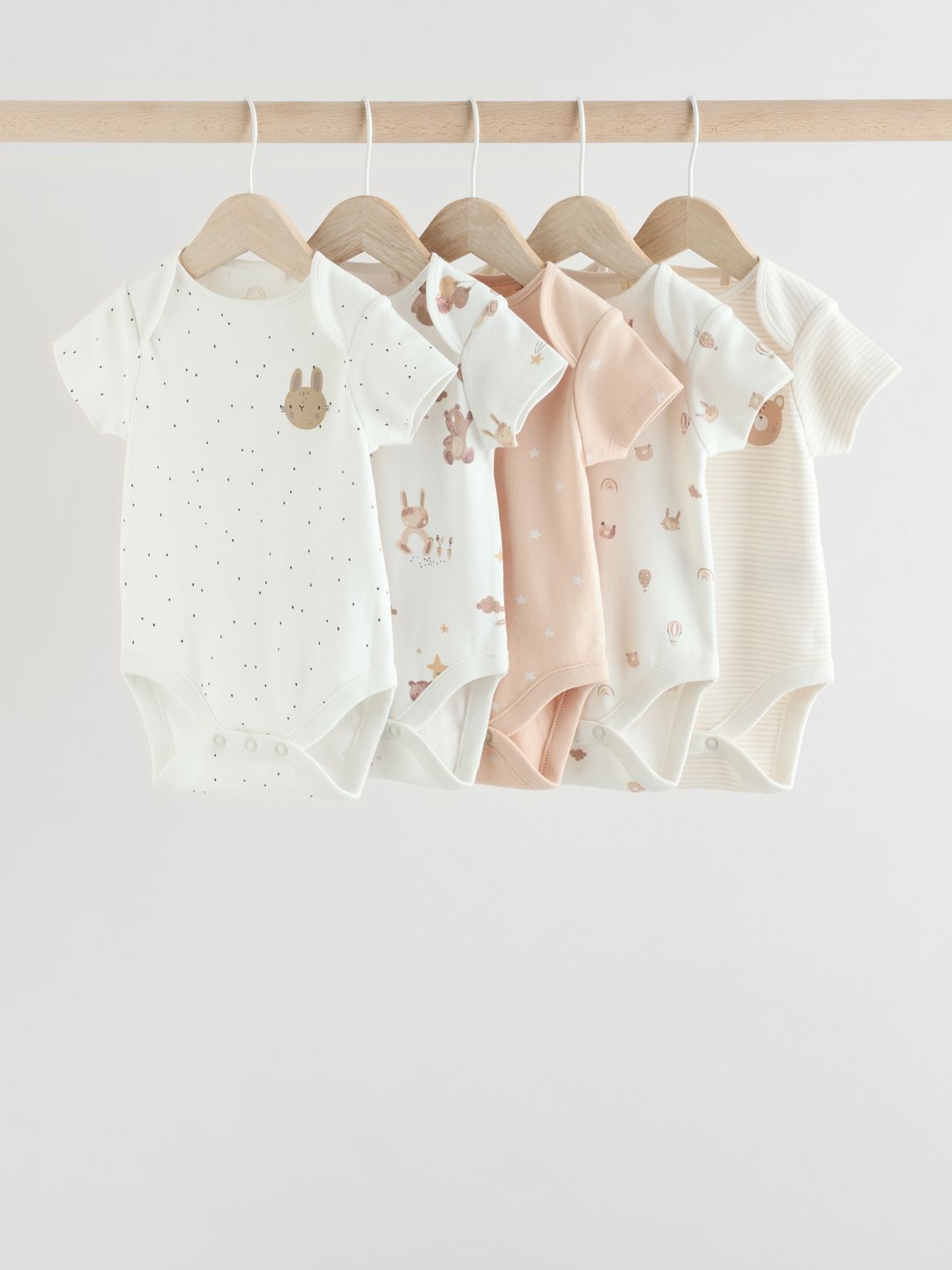 NEXT Infant Pack Of 5 Printed Pure Cotton Bodysuits