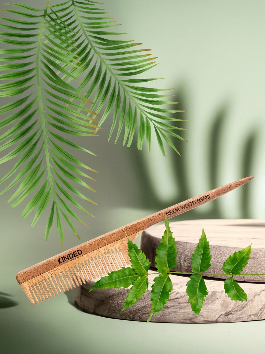 KINDED Oil Treated Neem Wooden Hair Comb