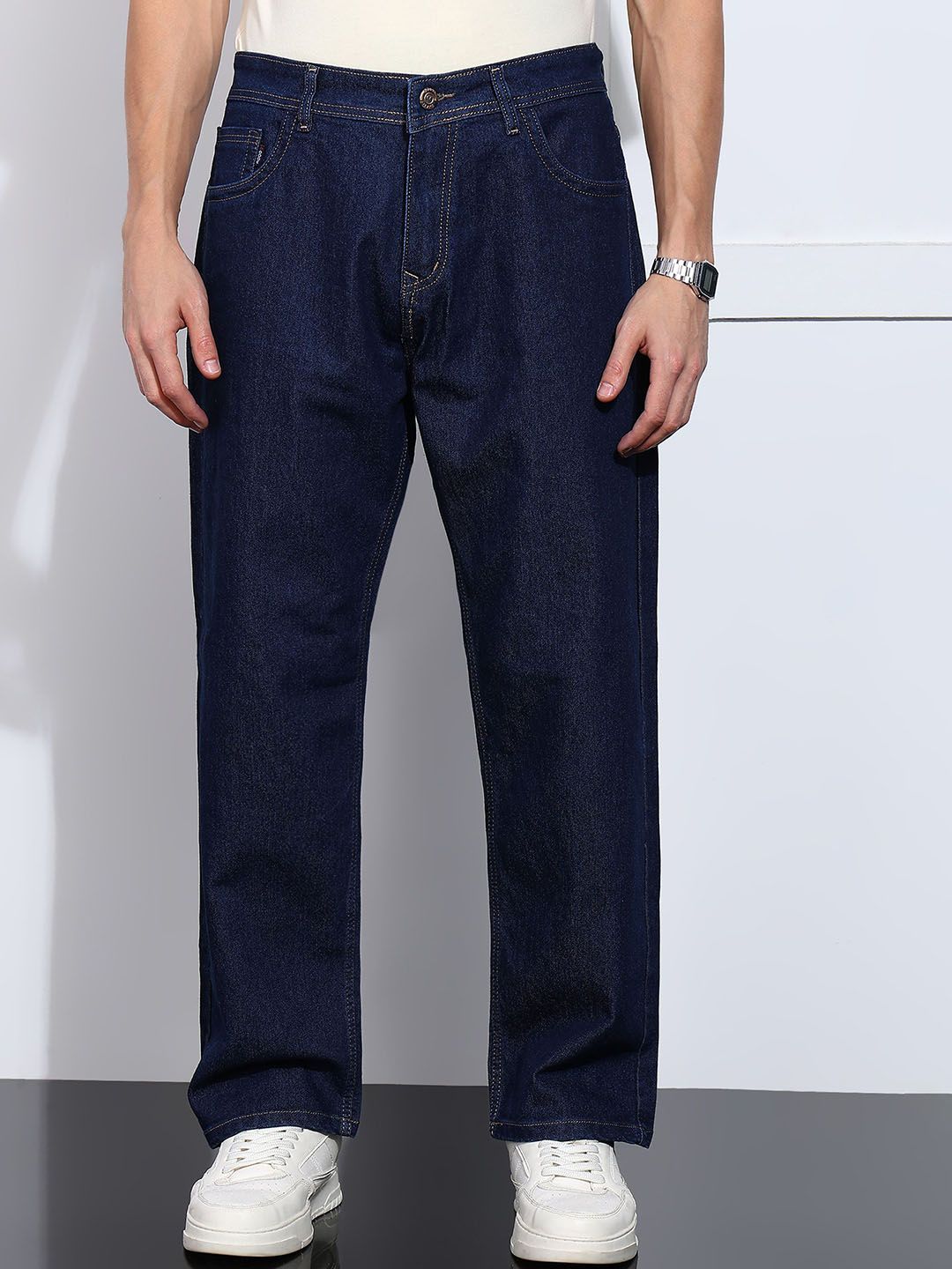 Podge Men Baggy Fit Mid-Rise Stretchable Jeans