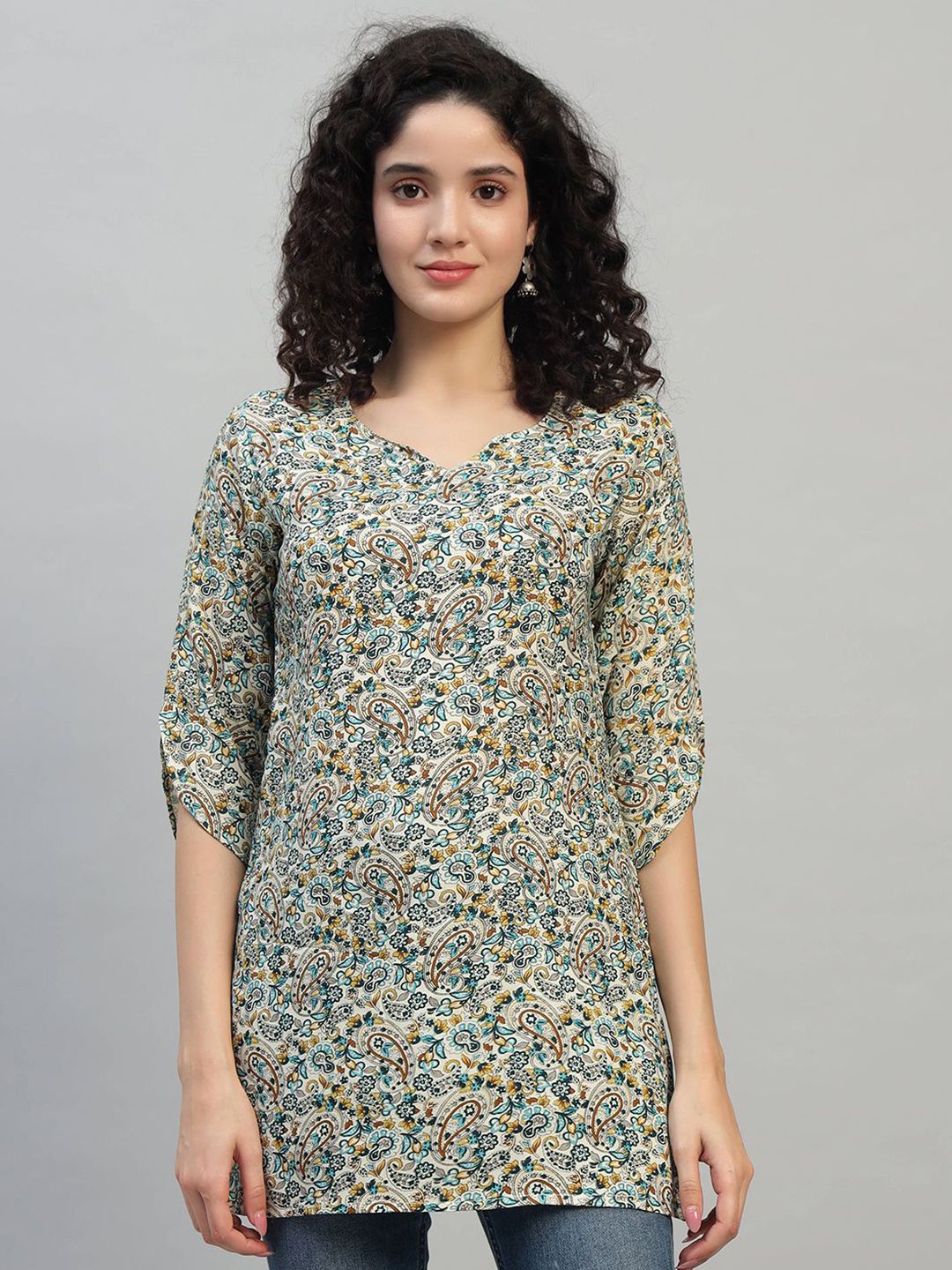 SHAHVEER CREATION Women Ethnic Motifs Printed Cotton Straight Kurti