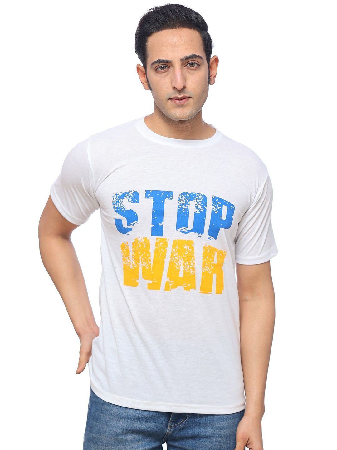 SKYBEN Typography Printed Round Neck Pure Cotton T-Shirt